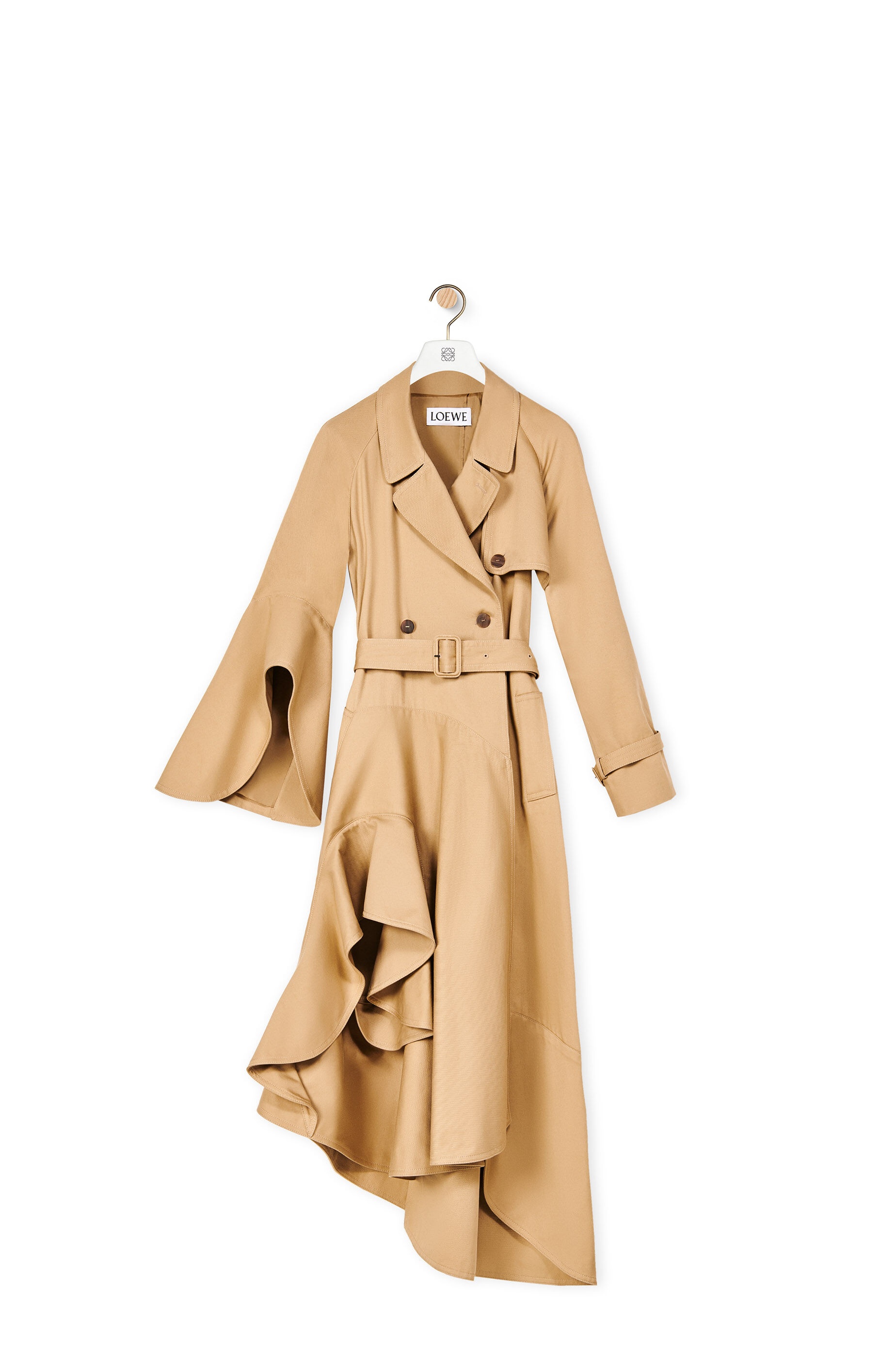 Ruffle trench coat in cotton - 1