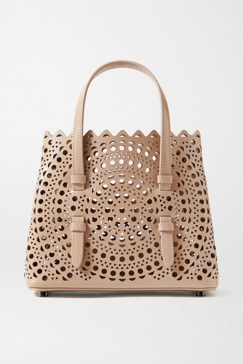 Mina 20 laser-cut leather tote 1