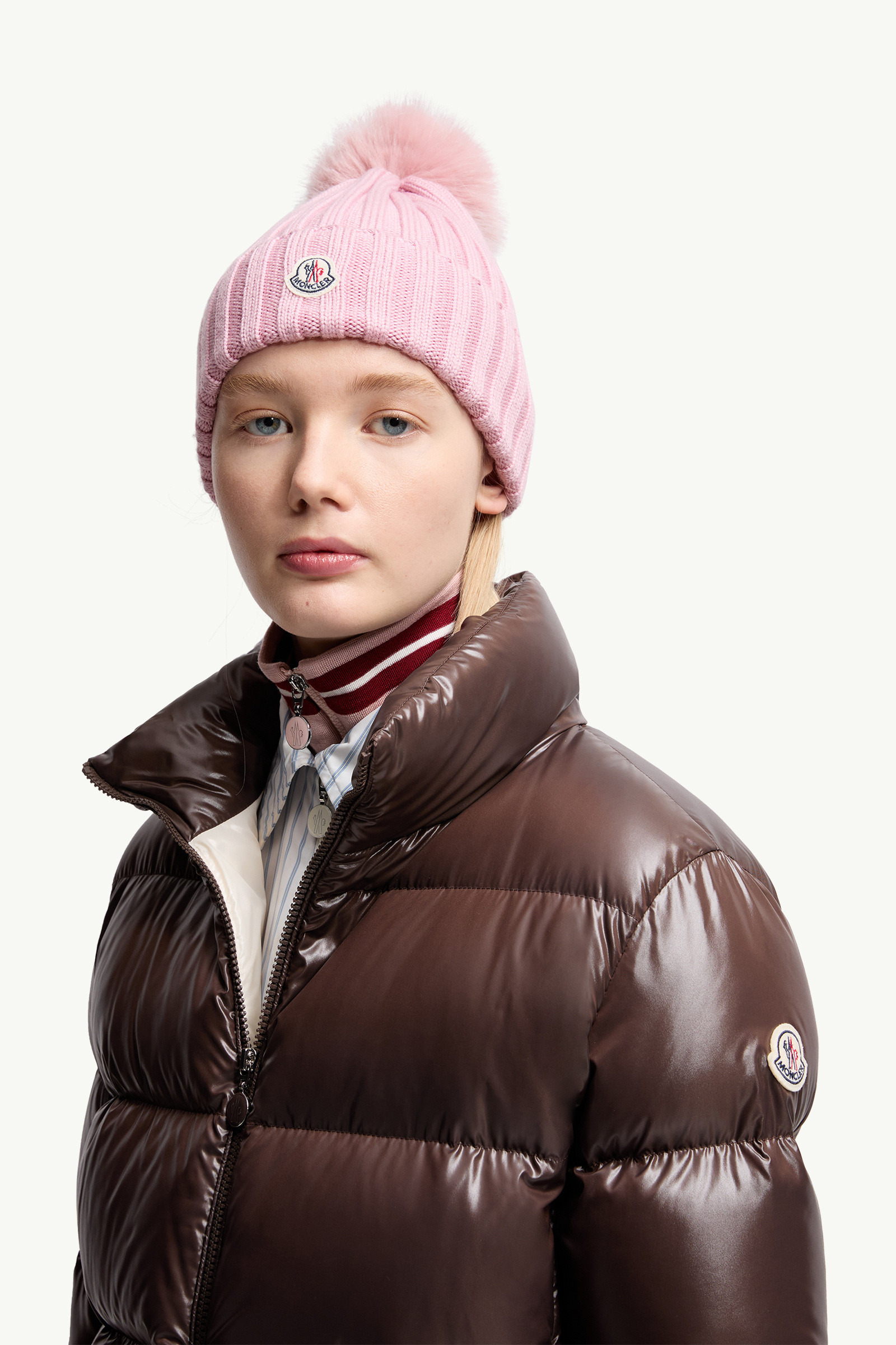 Wool Beanie with Faux Fur Pom Pom - 2