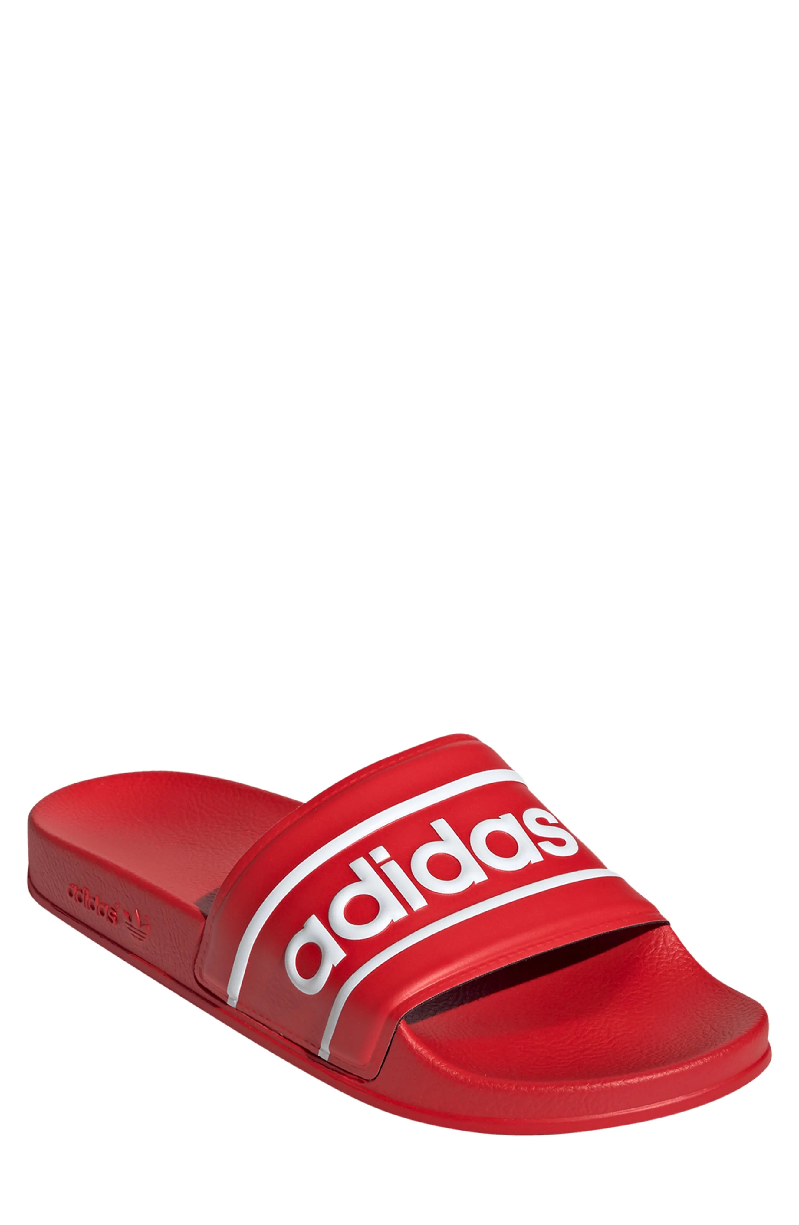 Adilette Slide Sandal in Red/Red/White - 1