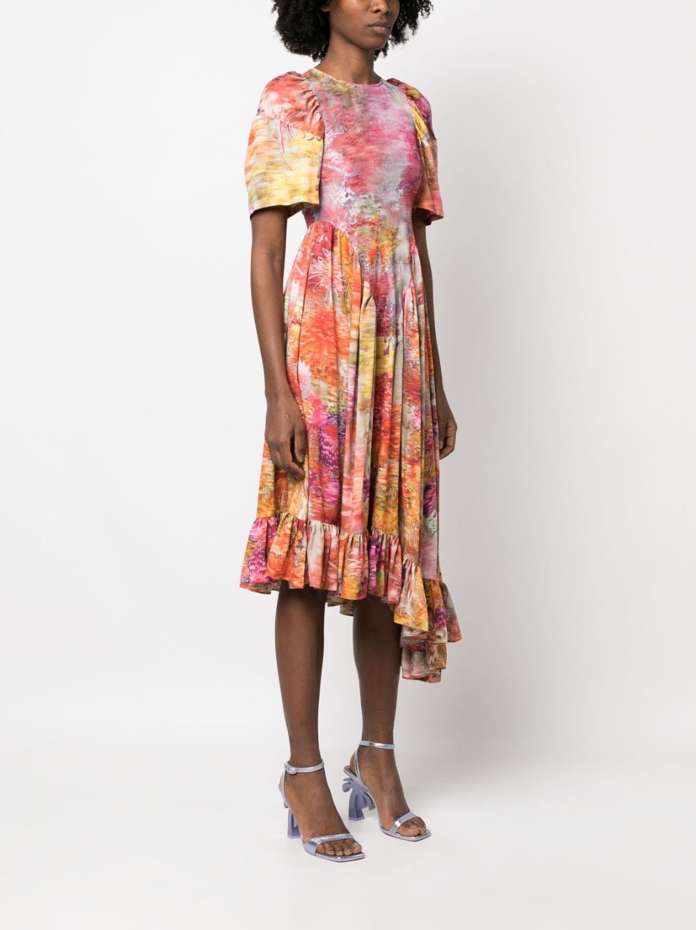 mix-print midi-dress - 3