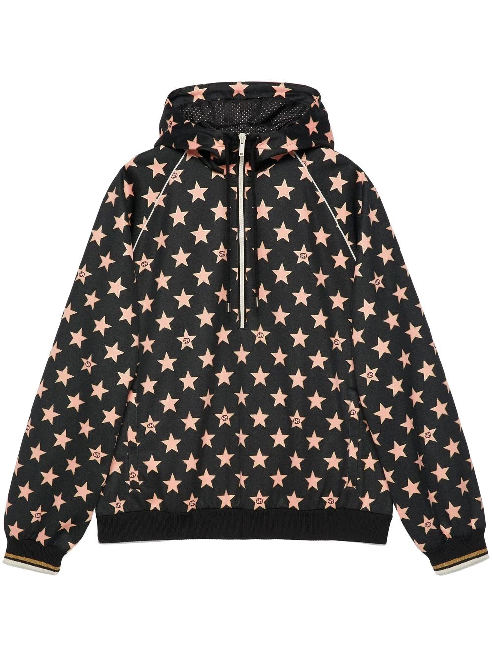 star pattern hooded sweatshirt - 1