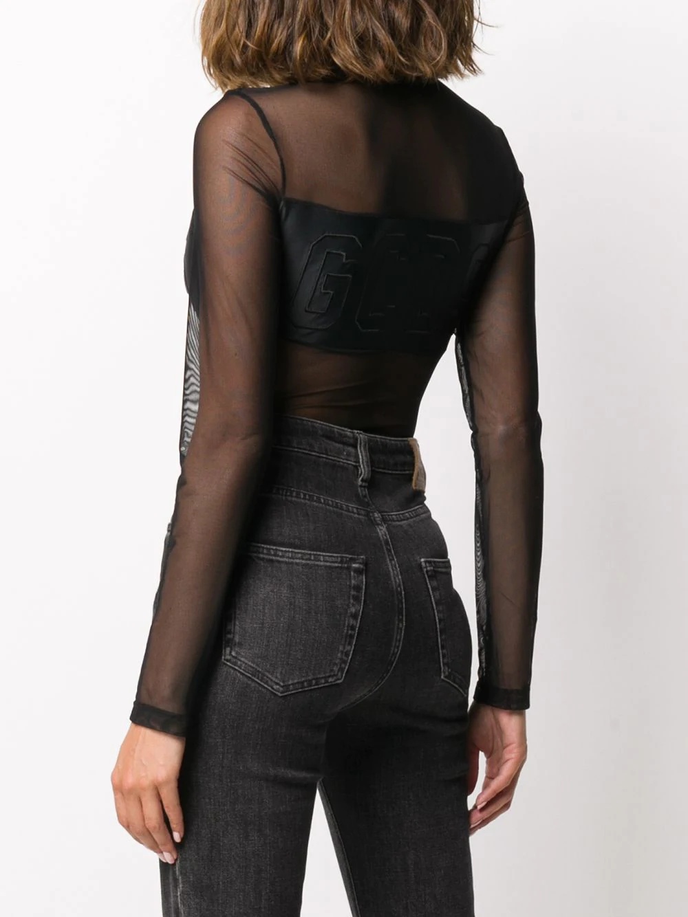 sheer logo band top - 4