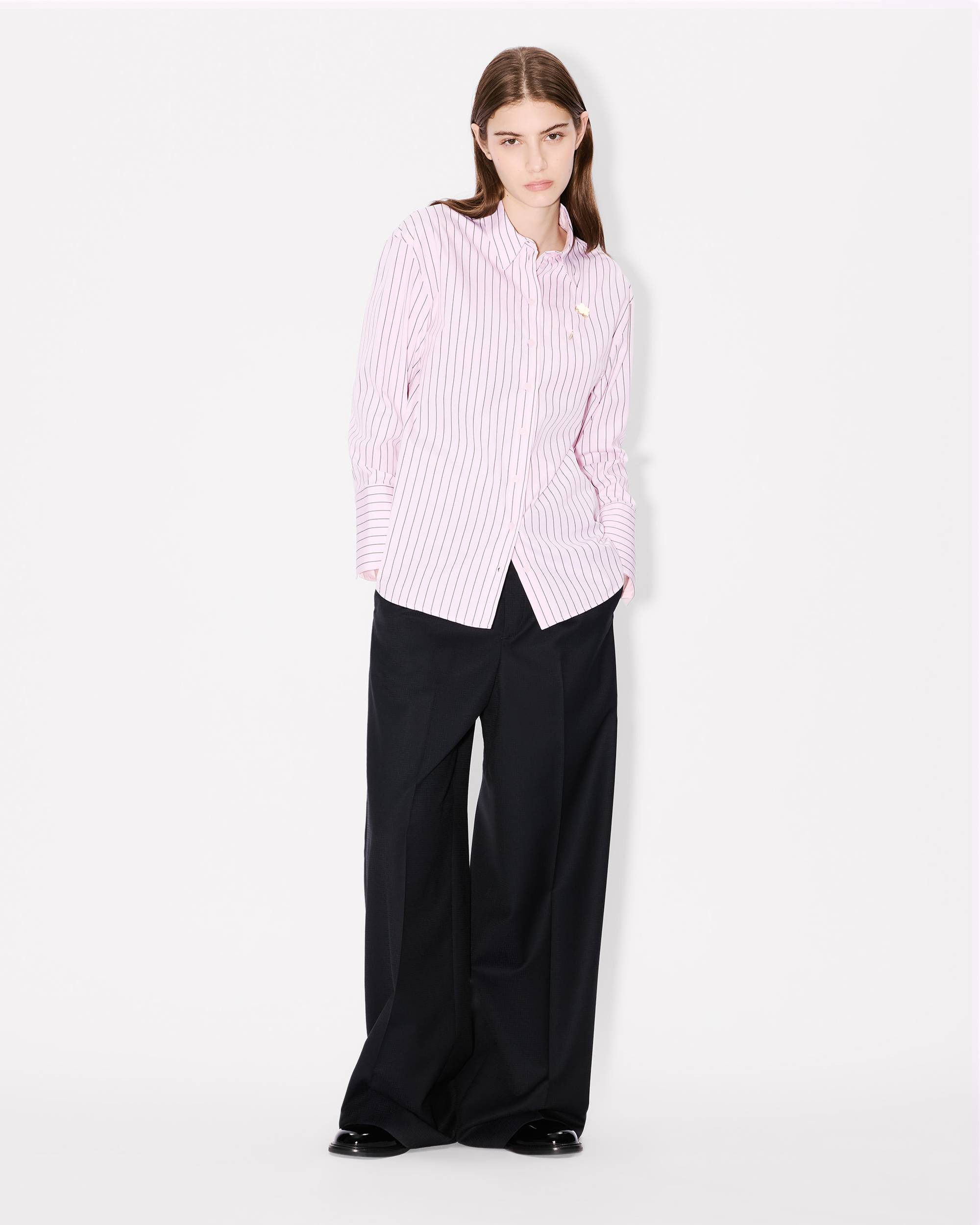 'KENZO Weave' wide leg pants in wool jacquard - 3