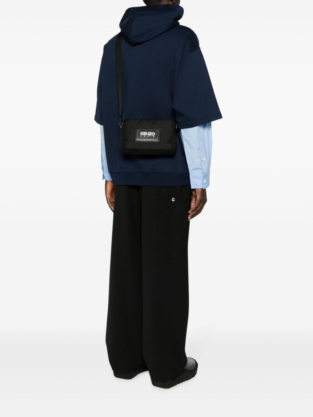 logo-embossed messenger bag - 2
