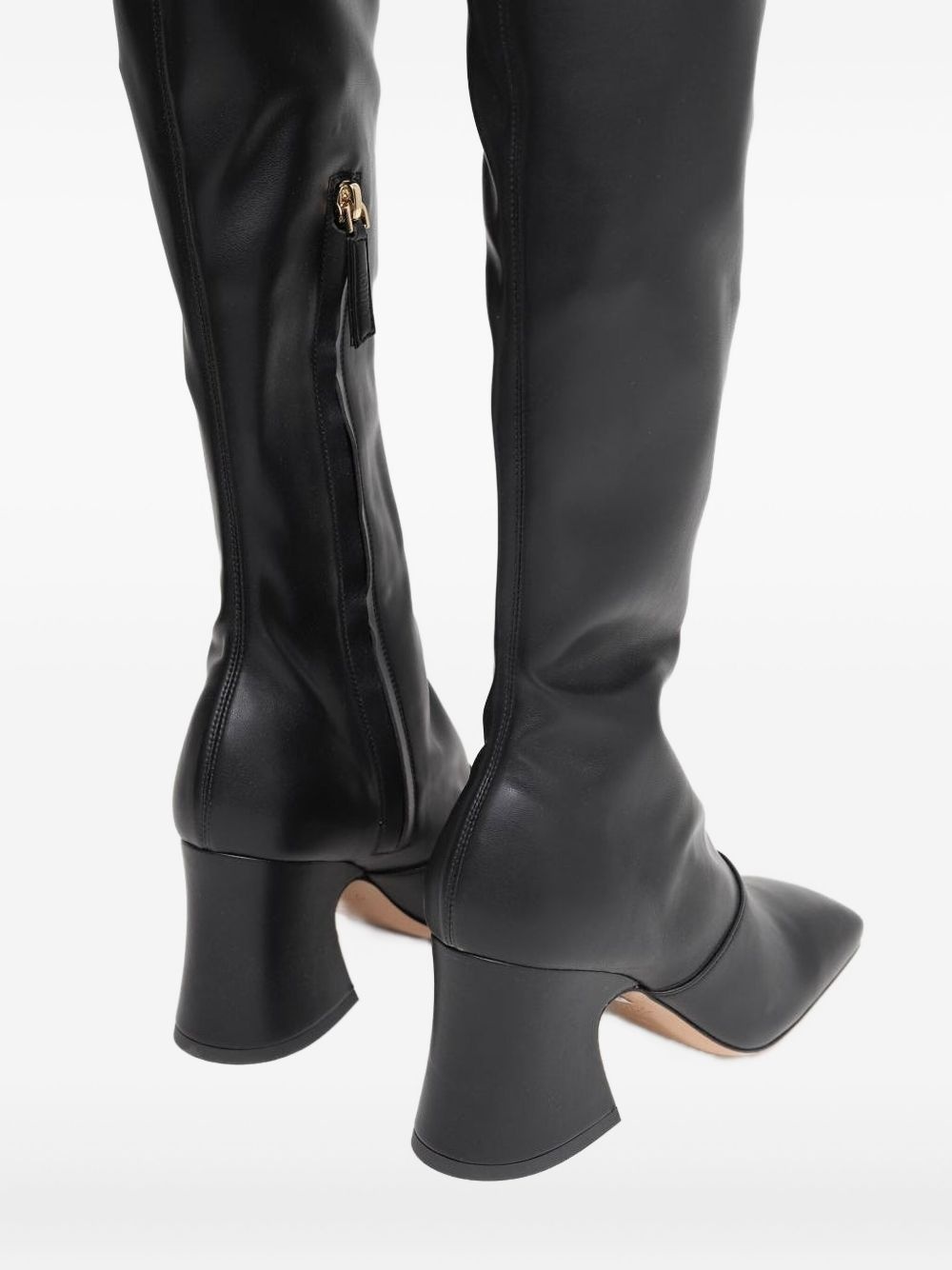 leather over-the-knee heeled boots - 3