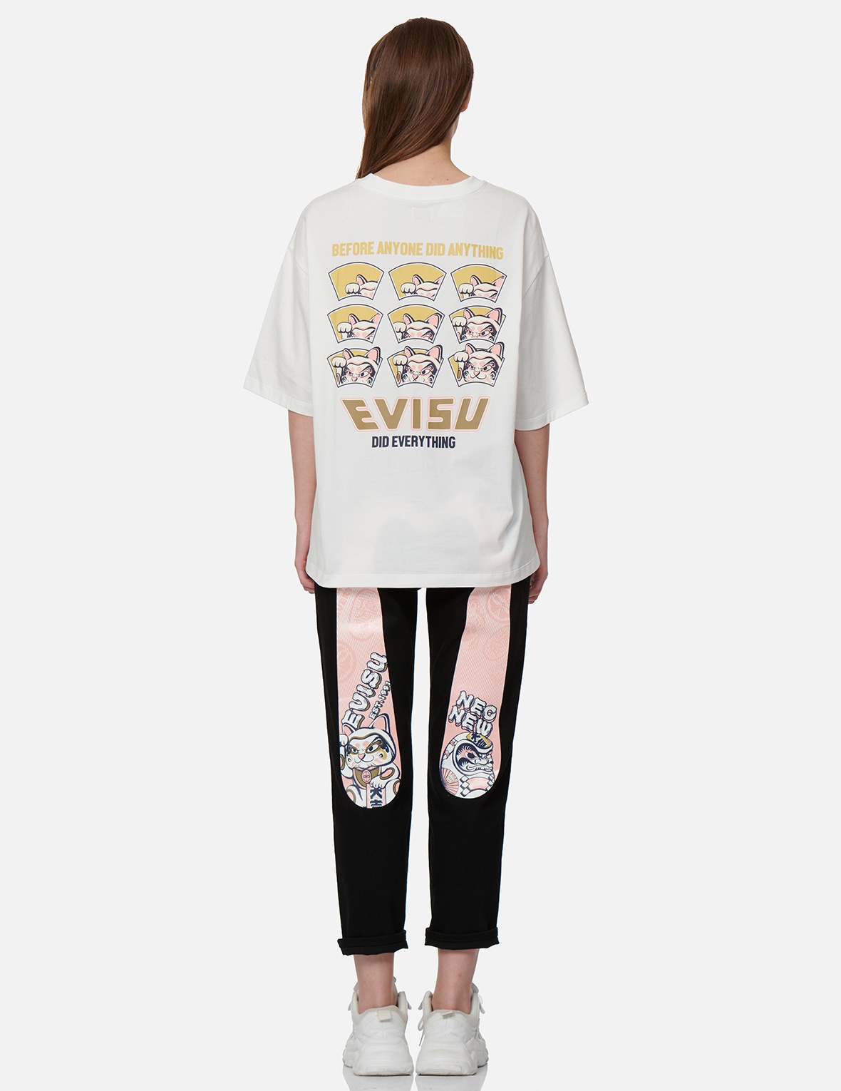 FORTUNE-CAT HIDE-AND-SEEK PRINT OVERSIZED T-SHIRT - 5