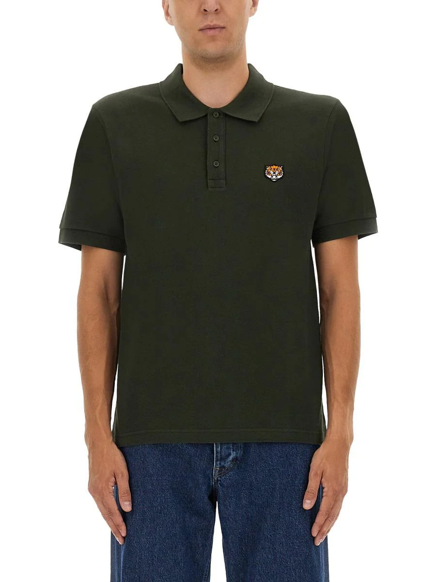 Kenzo Polo Shirt With Happy Tiger Embroidery - 1