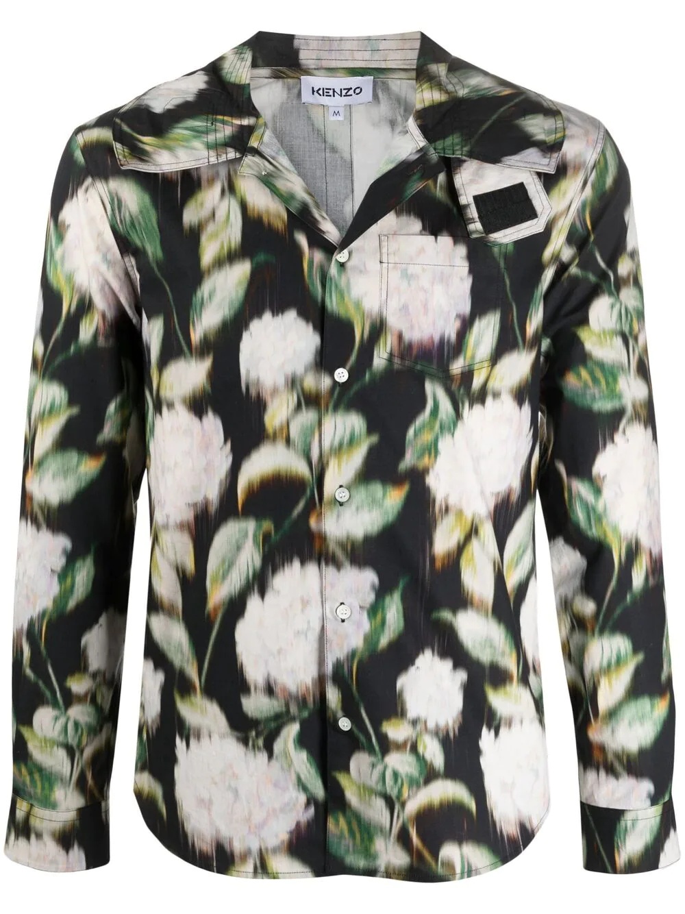 floral print hooded shirt - 1