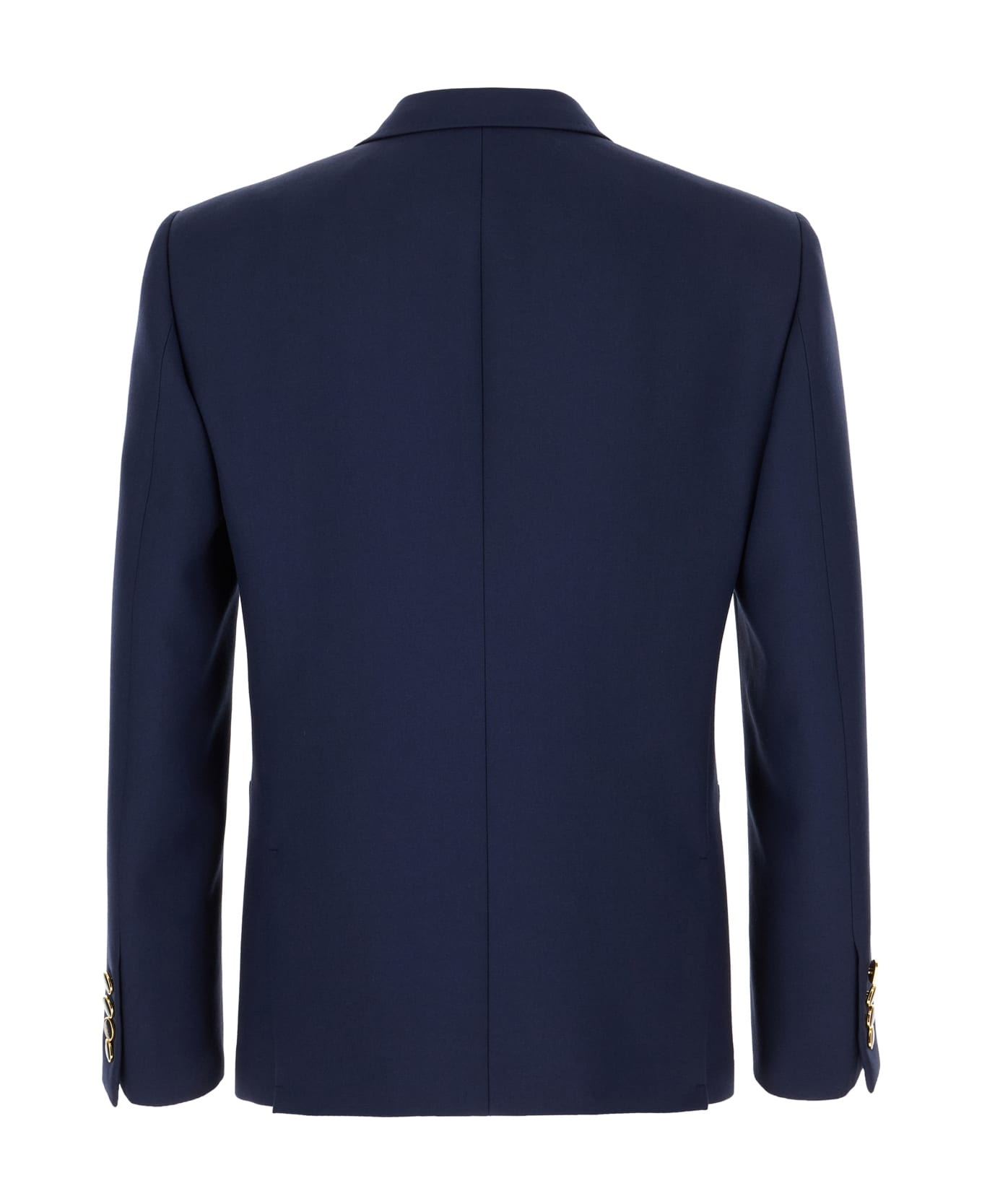 Navy Blue Wool Blazer - 2