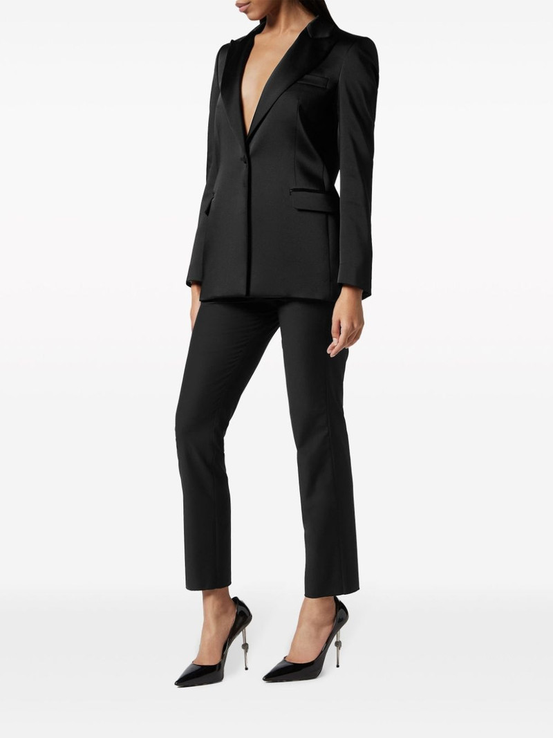 PHILIPP PLEIN crystal-skull satin blazer outlook