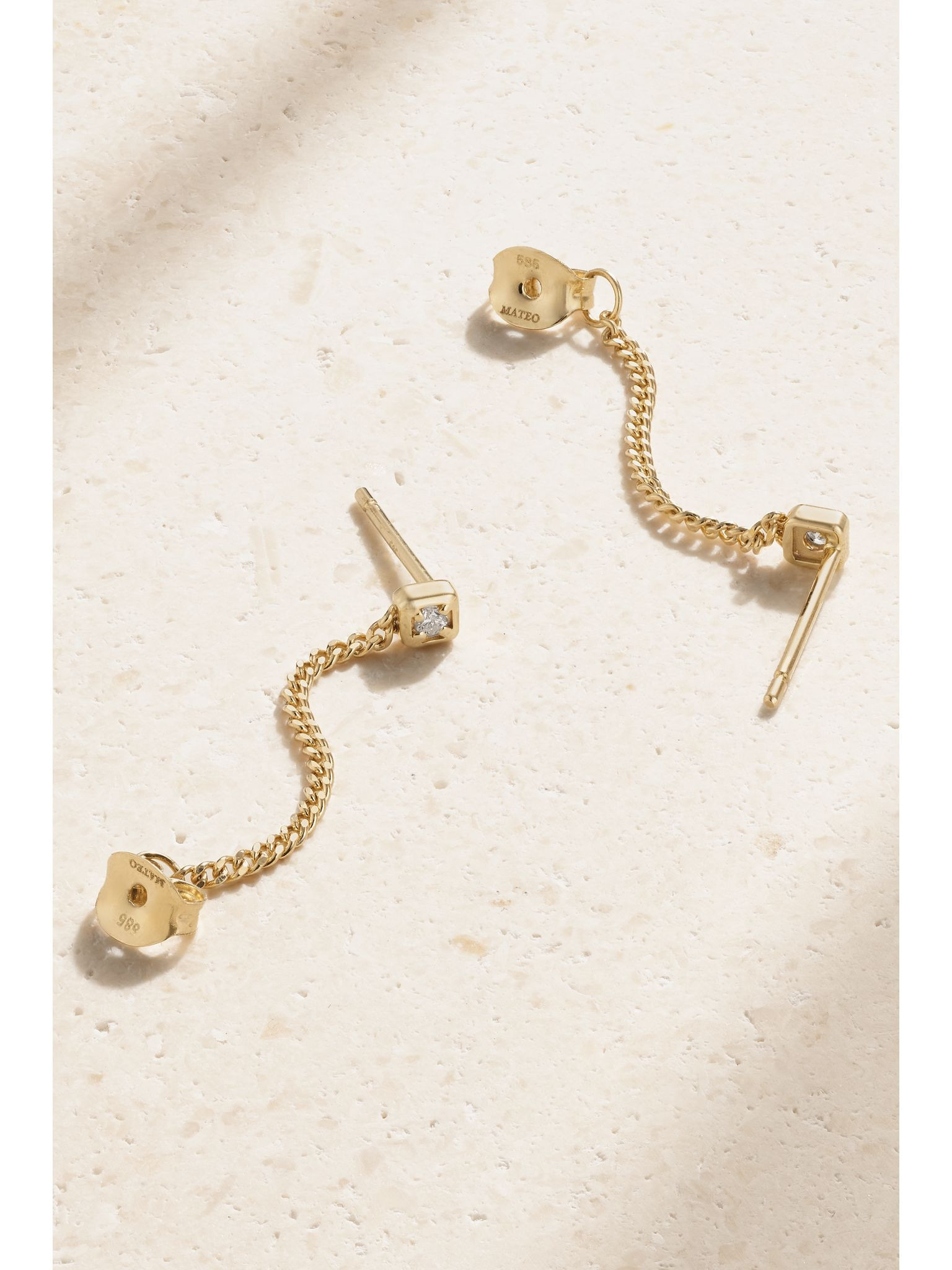 14-karat gold diamond earrings Gold - 3