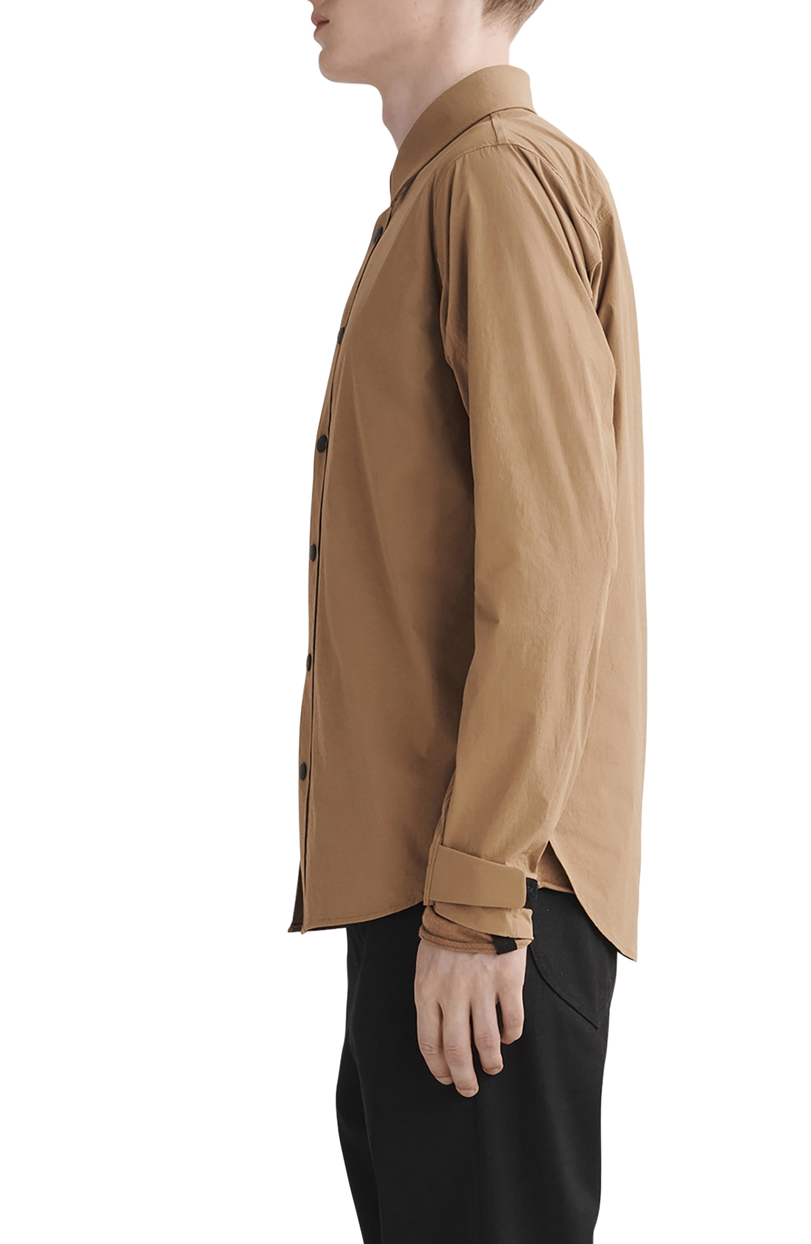 rag & bone Flyweight Ripstop Snap-Up Shirt in Ermine at Nordstrom - 3