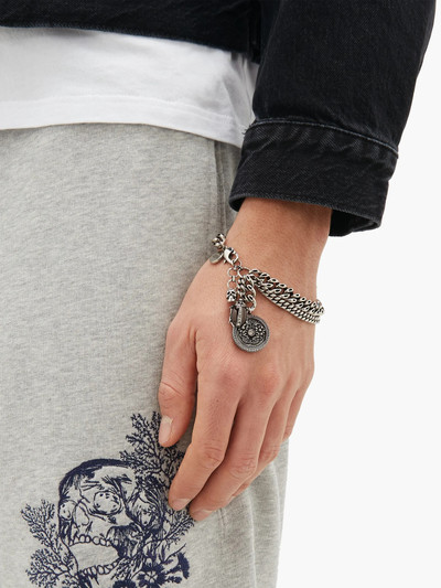 Alexander McQueen Beetle, skull and medallion charm bracelet outlook