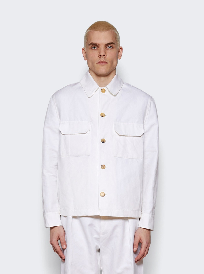 Daito Cotton Linen Overshirt Optical White 3