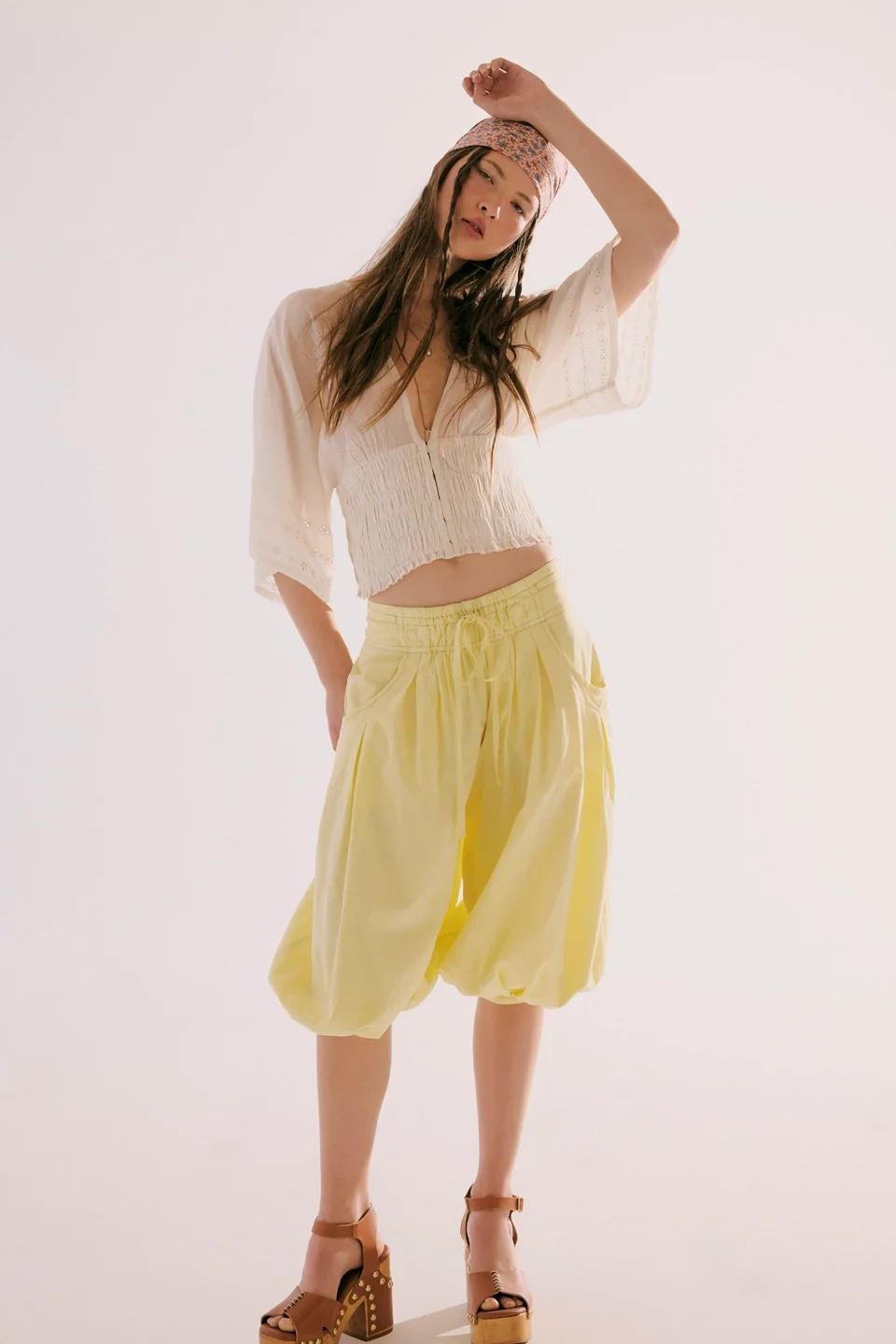 Calle Balloon Crop Pull-On Pants - 1
