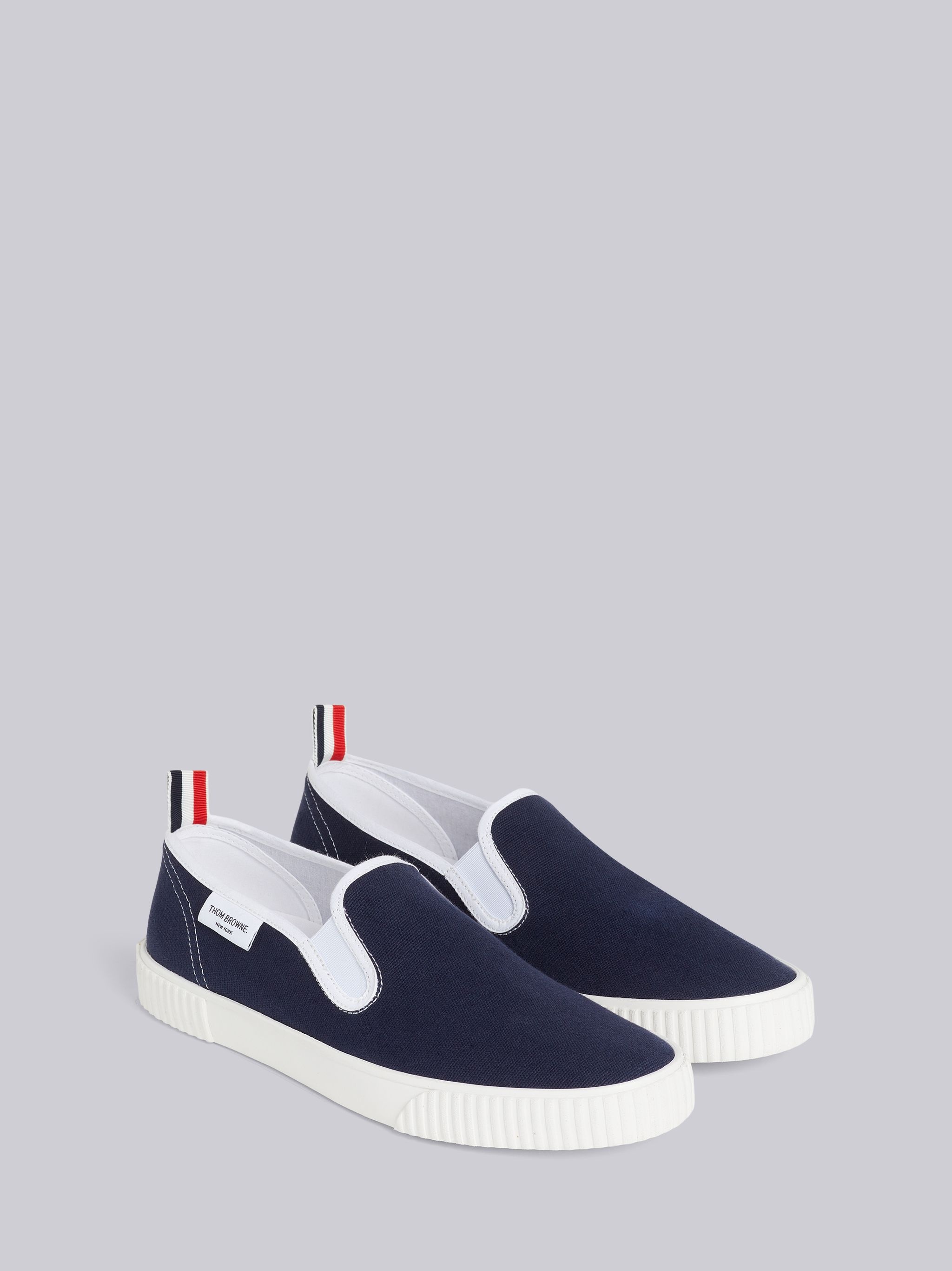 Navy Cotton Canvas Slip-On Heritage Trainer - 3