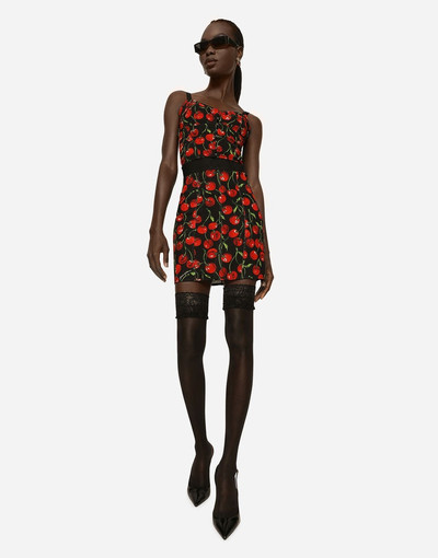 Dolce & Gabbana Short marquisette skirt with branded elastic outlook