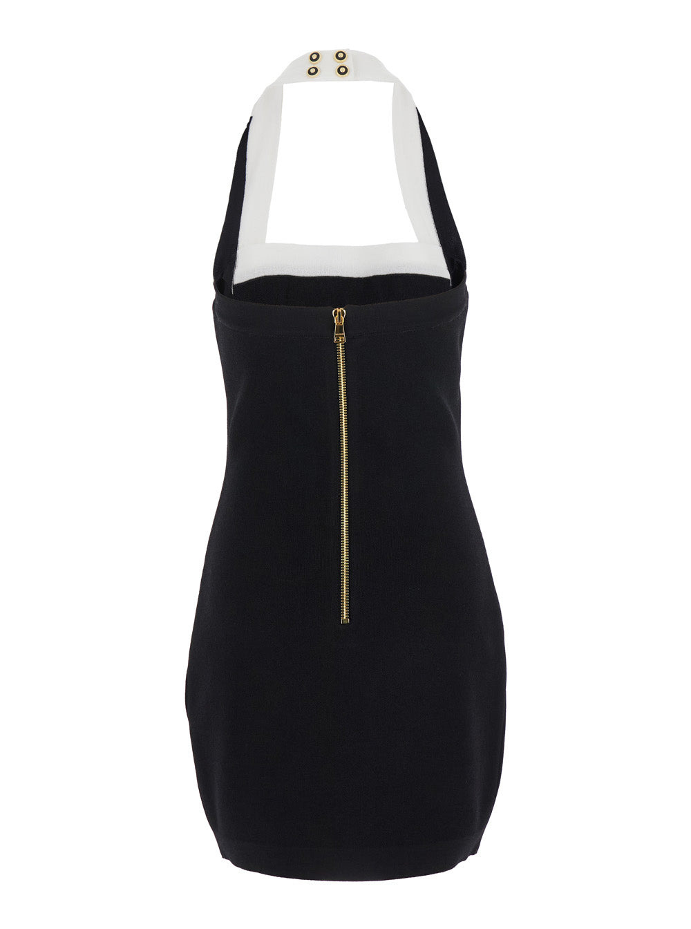 Balmain Women Black Dress With Square Neckline And Decorative Buttons In Viscose Blend Women - 2