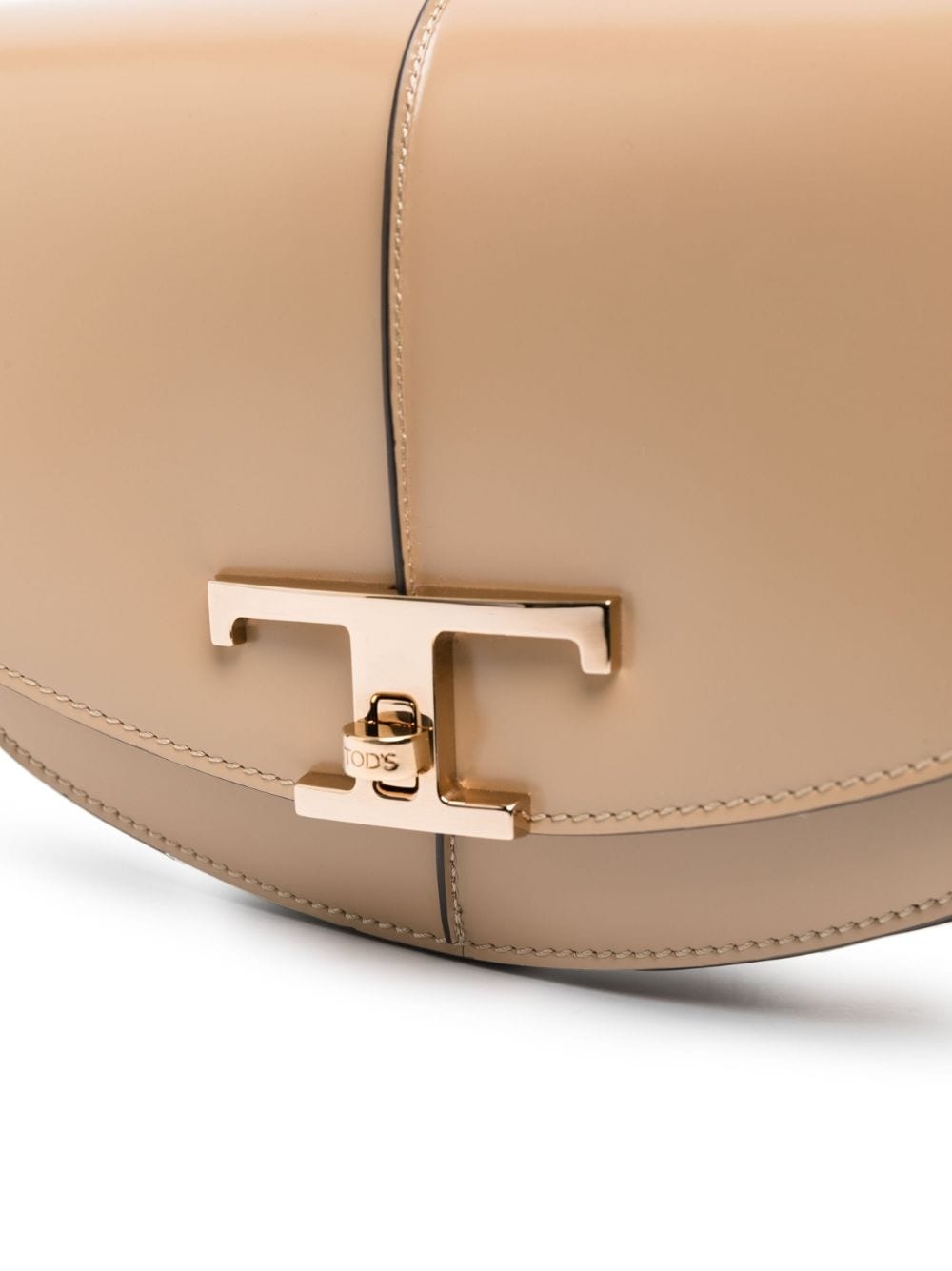 T-plaque leather tote bag - 5