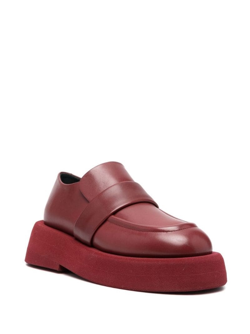 platform-sole leather loafers - 3
