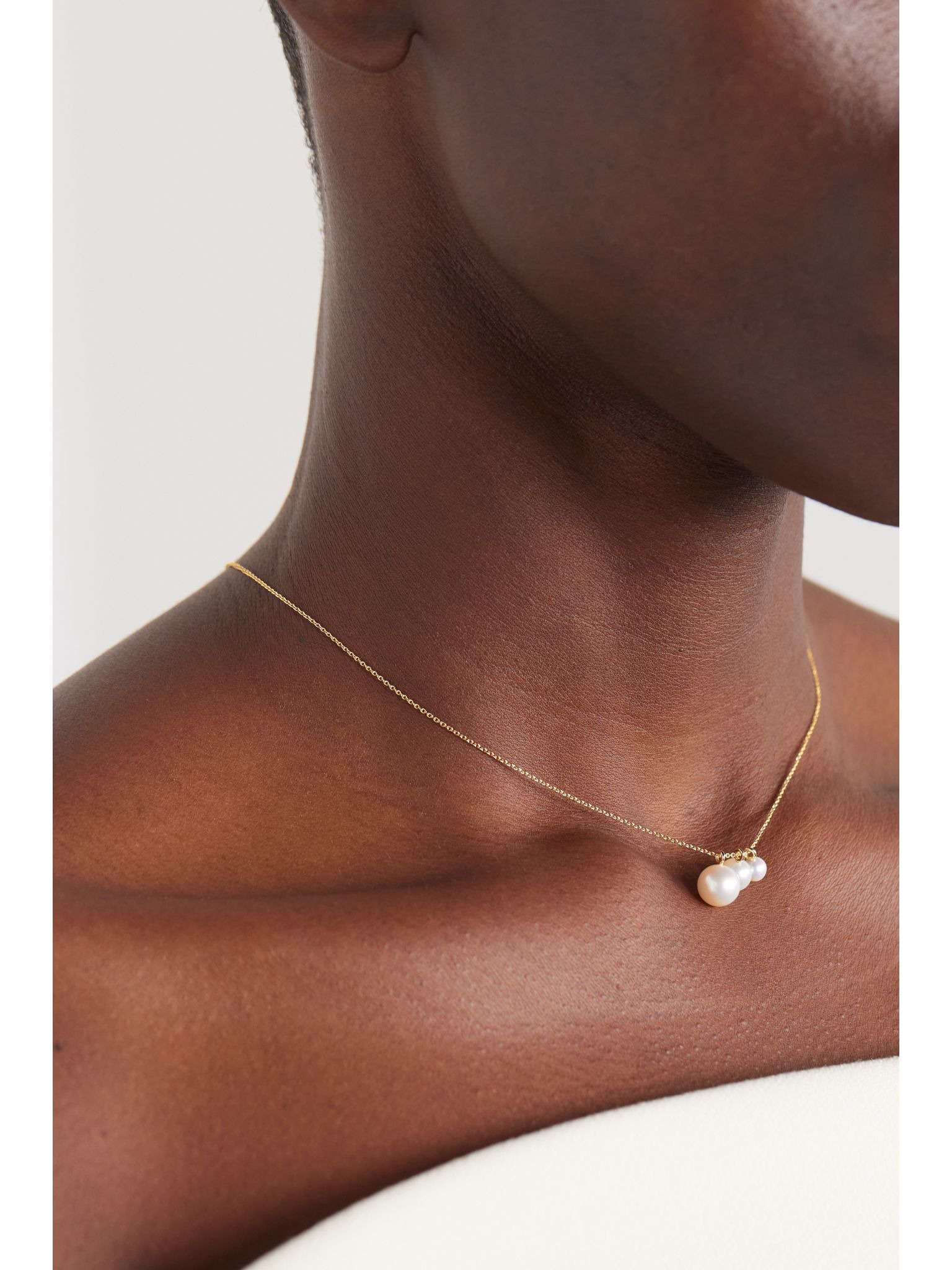 Stella 14-karat recycled gold pearl necklace Gold - 2