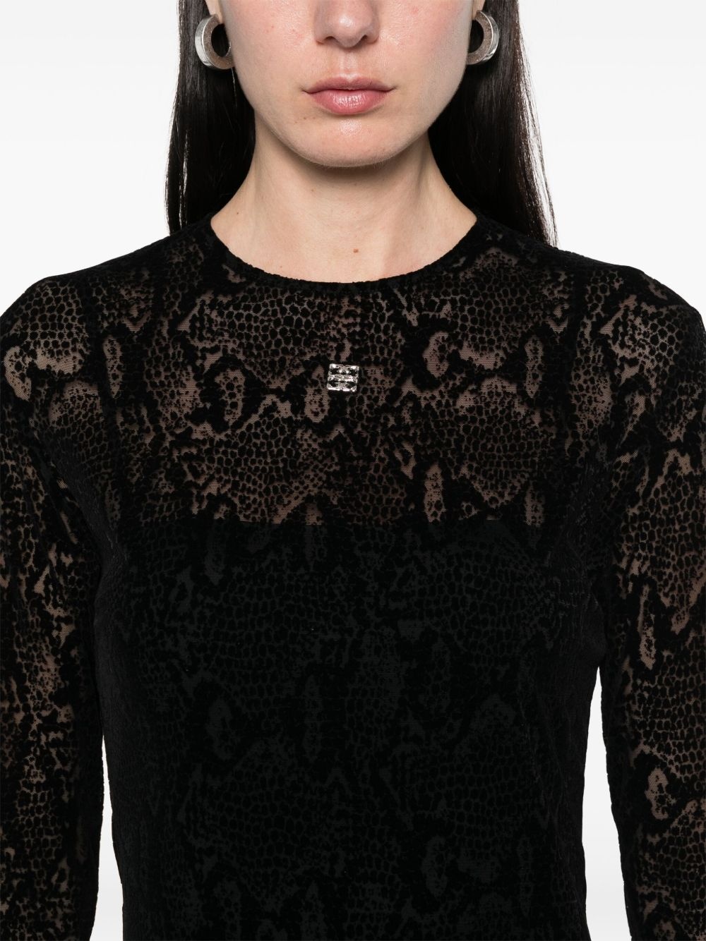 flocked mini dress - 5