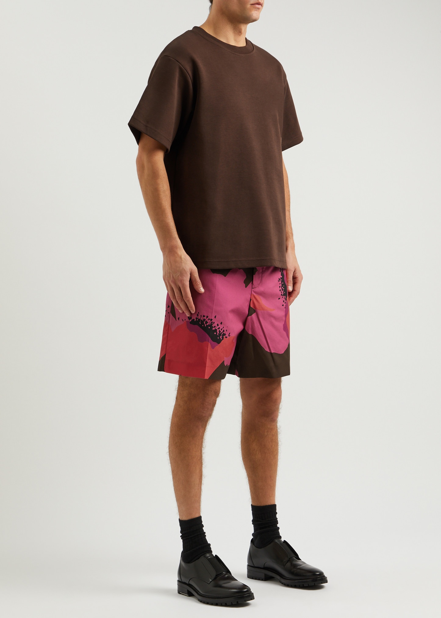 Floral-print cotton shorts - 4