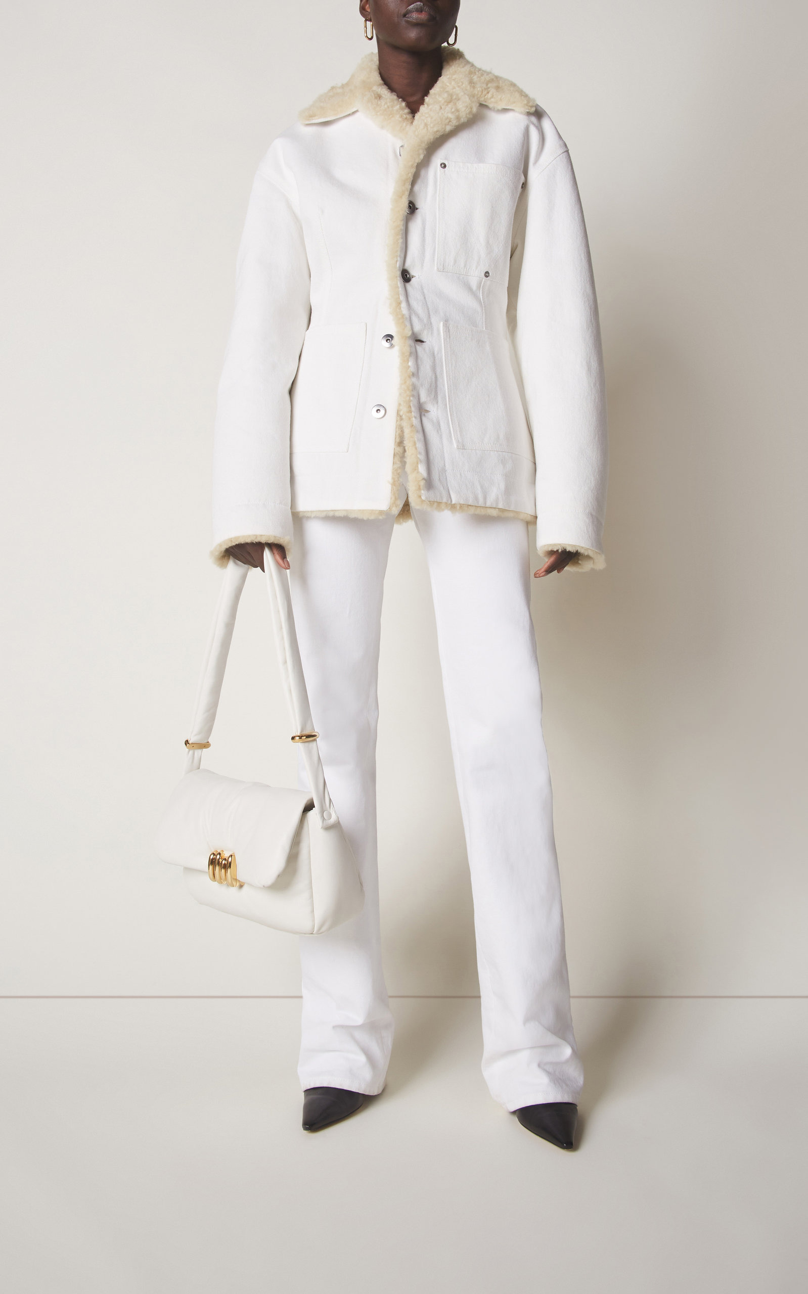 Denim Shearling Jacket white - 3