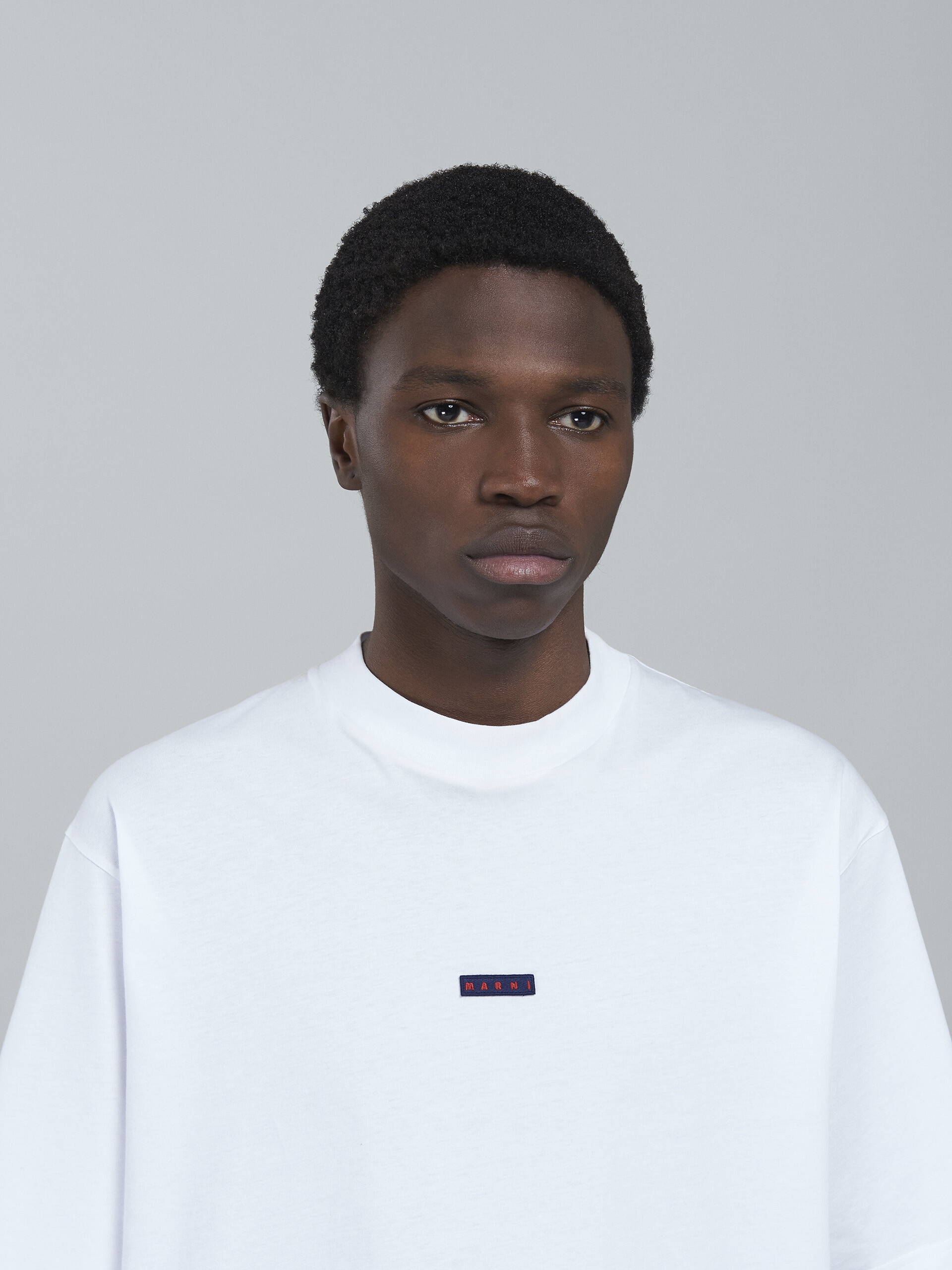WHITE BIO COTTON JERSEY T-SHIRT - 4