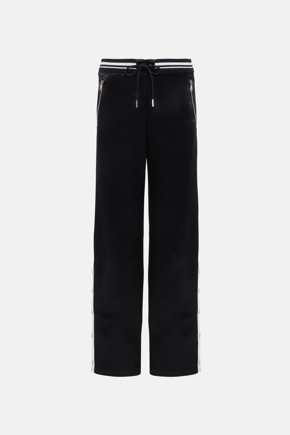 SATIN TRACK PANTS WITH BUTTONS - 1