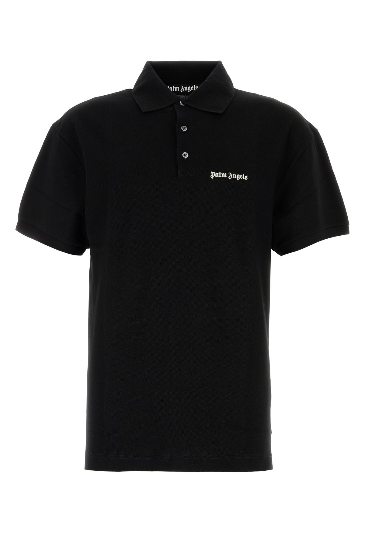 Black piquet polo shirt - 1