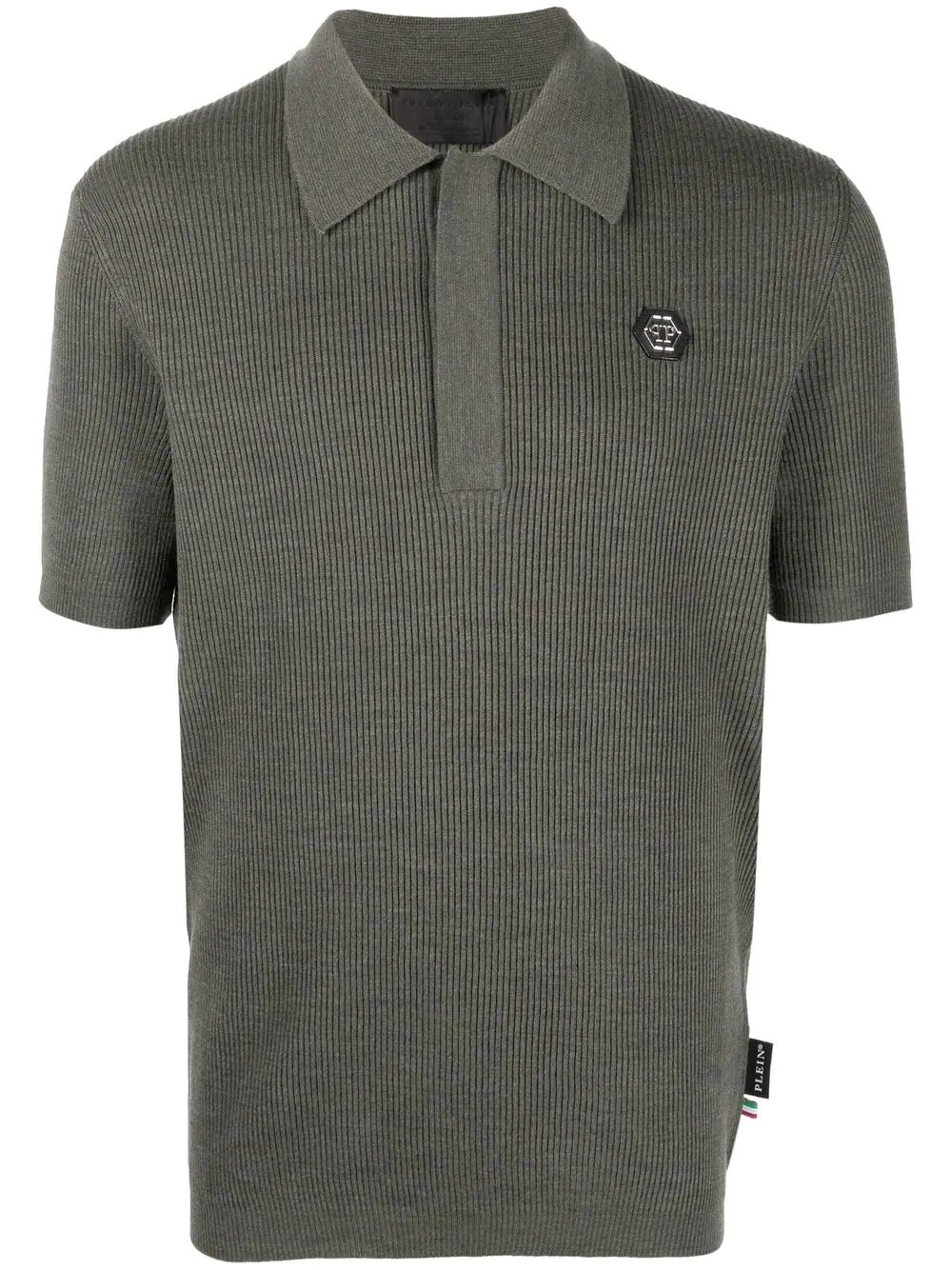 Istitutional ribbed-knit polo shirt - 1