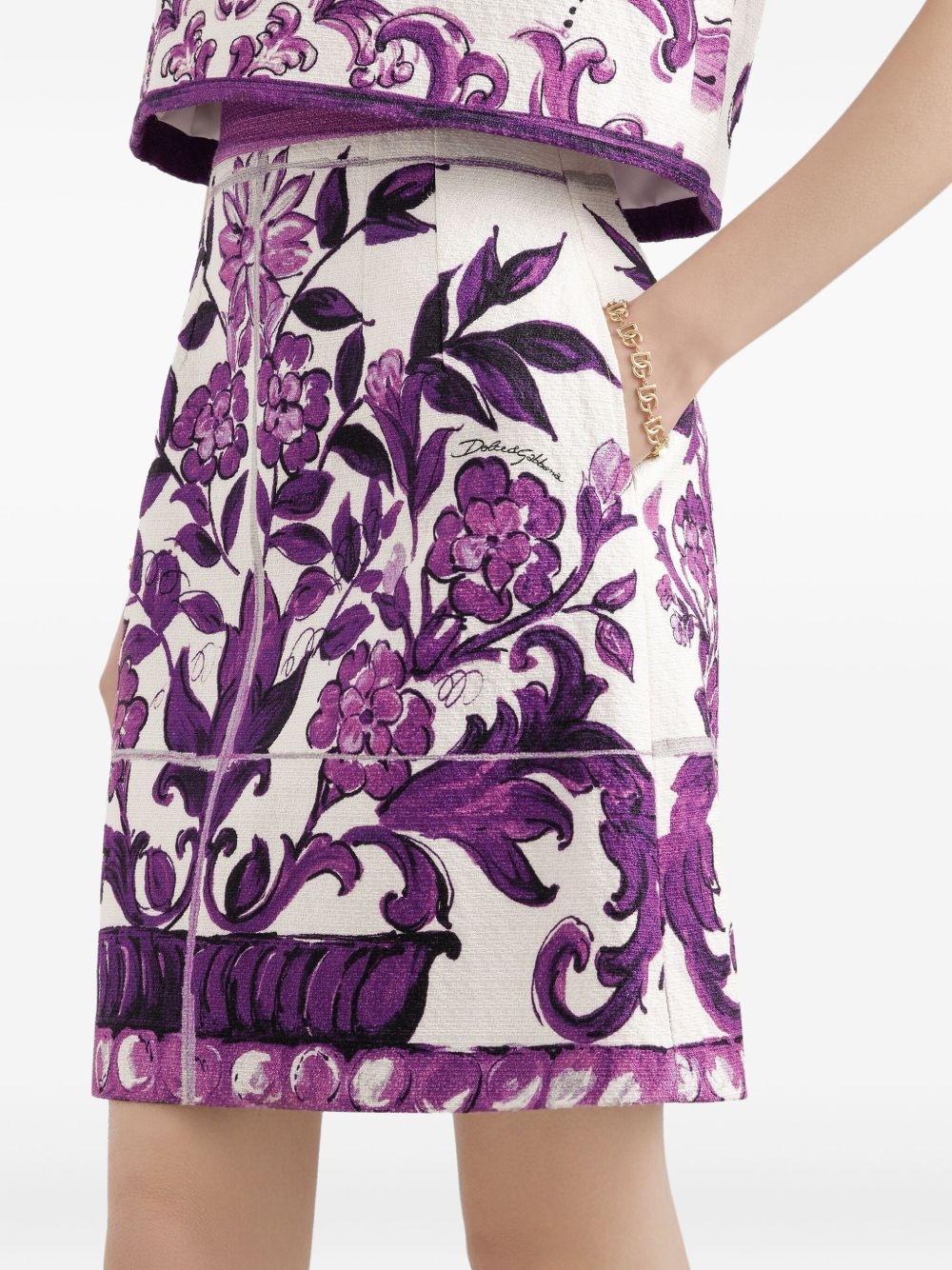 Majolica-print skirt - 4