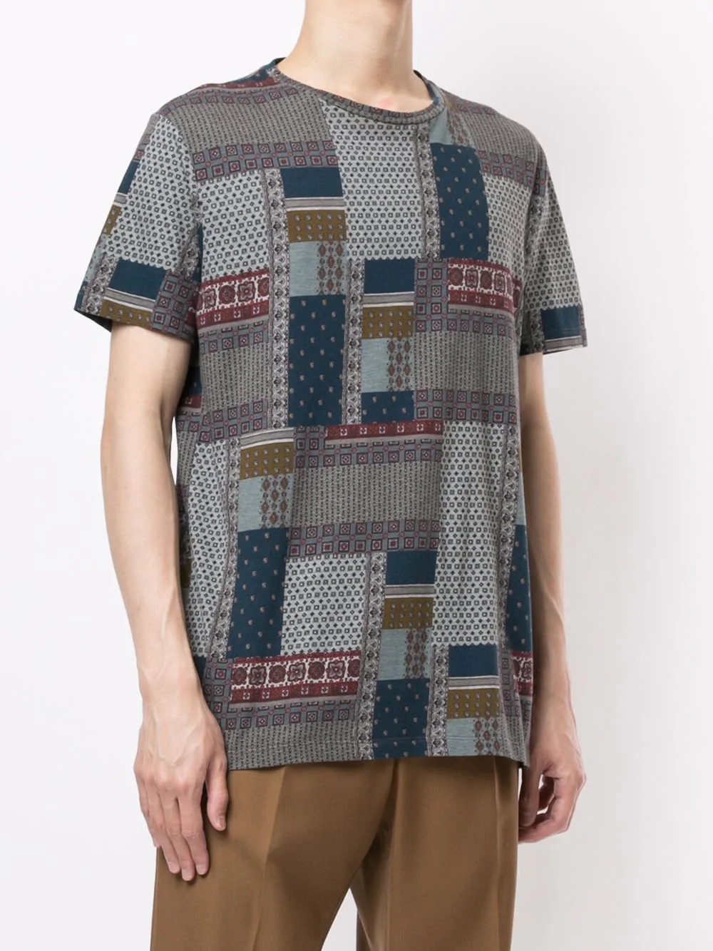 patchwork print t-shirt - 3