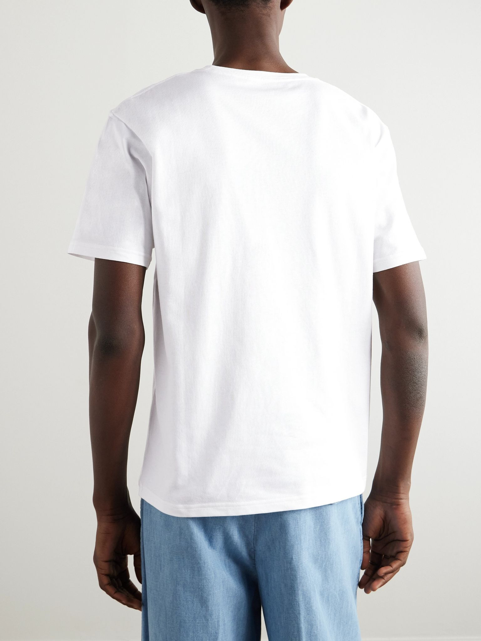Logo-Print Cotton-Jersey T-Shirt White - 4