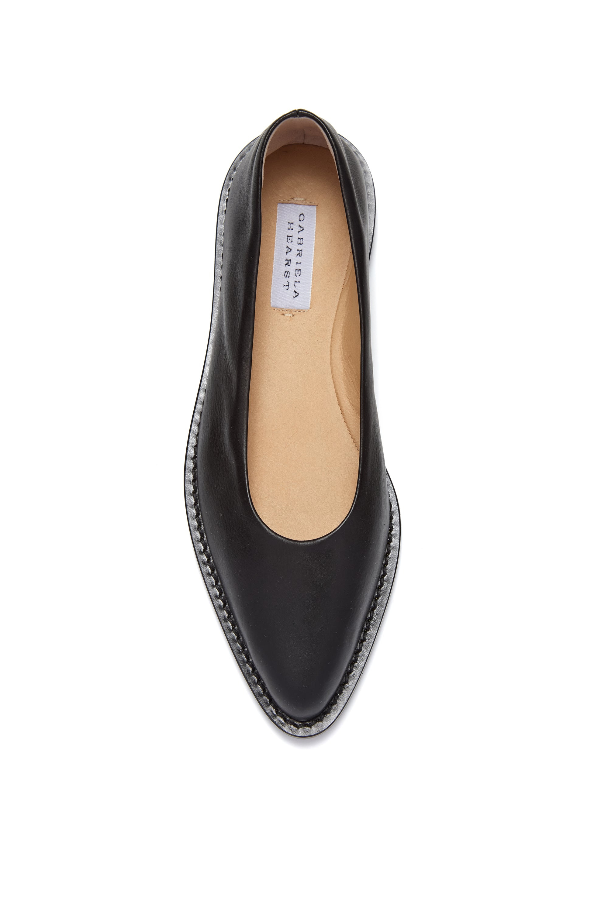 Kati Ballerina Flat Shoe in Black Leather - 4