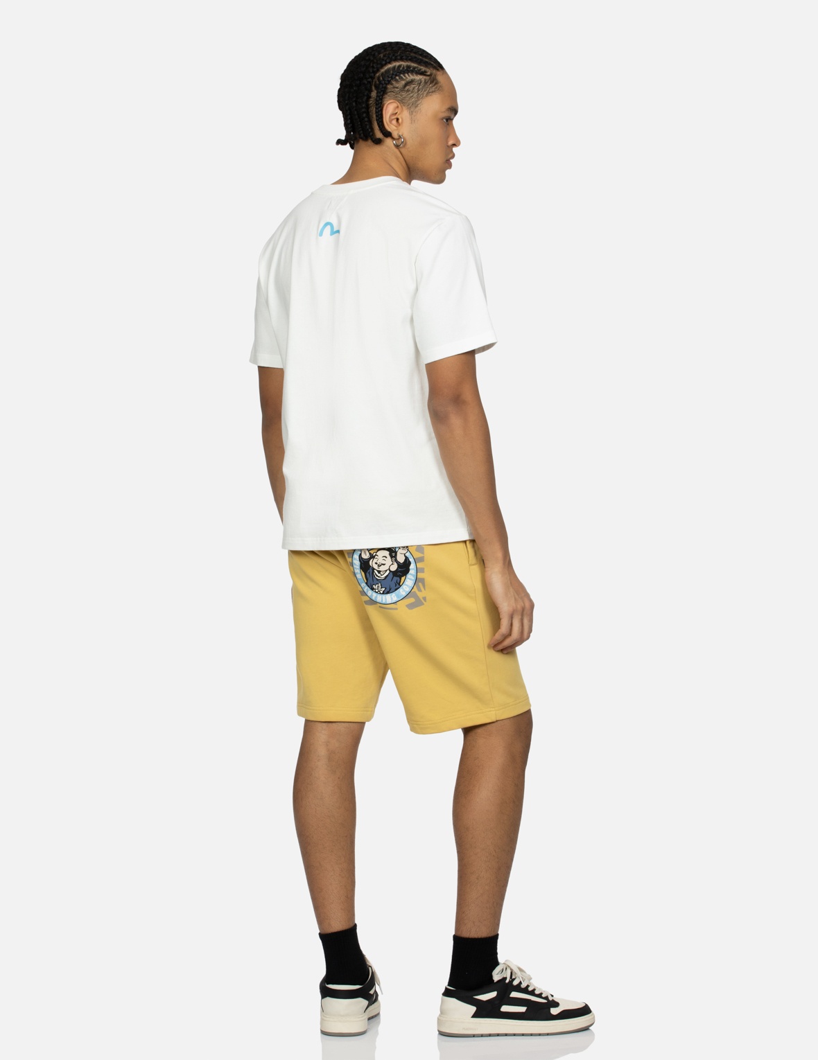 PLAYFUL GODHEAD PRINT REGULAR FIT SWEAT SHORTS - 3