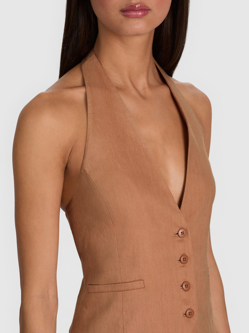 ERICA LINEN VEST - TAN 5