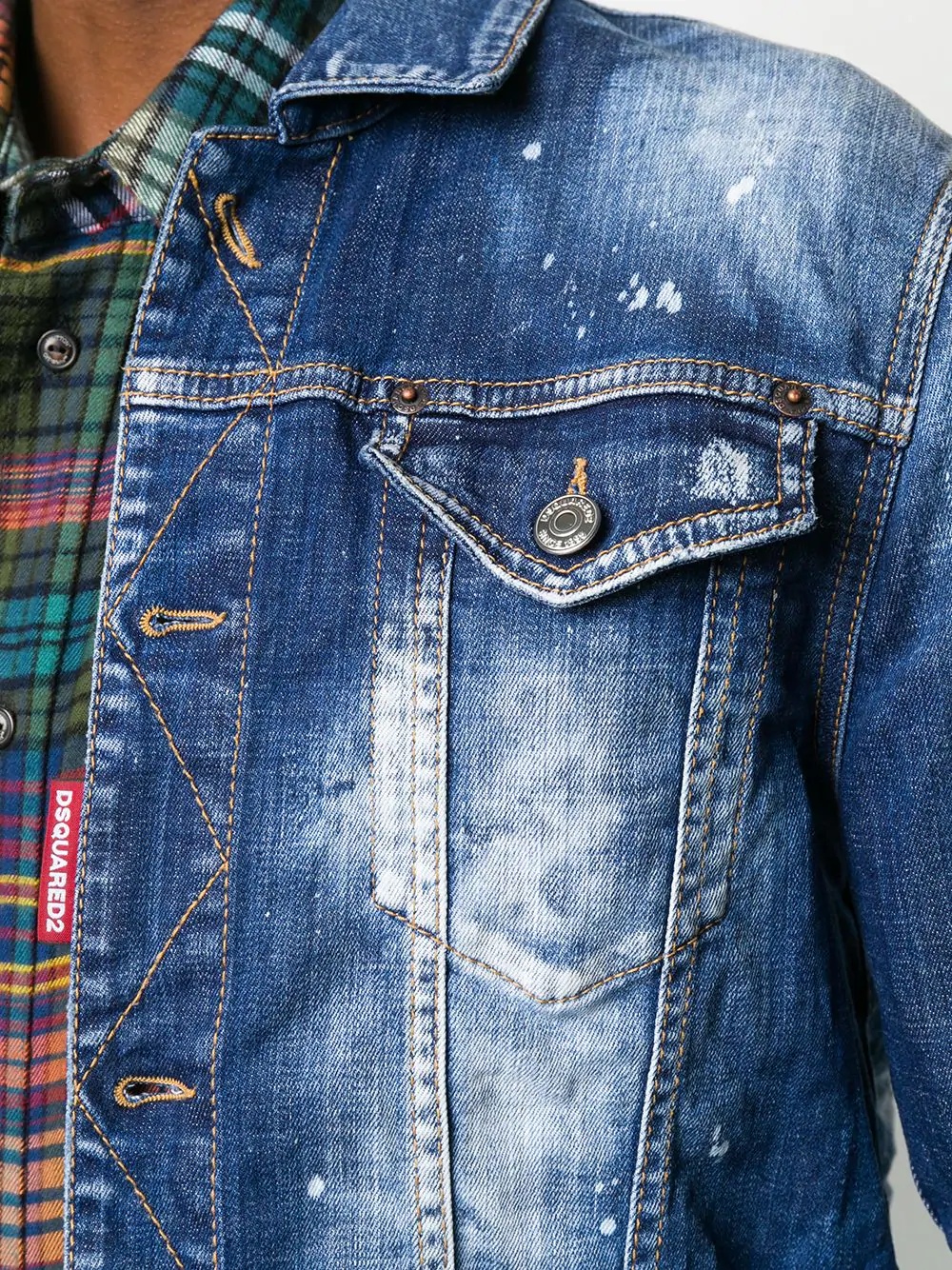 distressed ripped denim jacket - 5