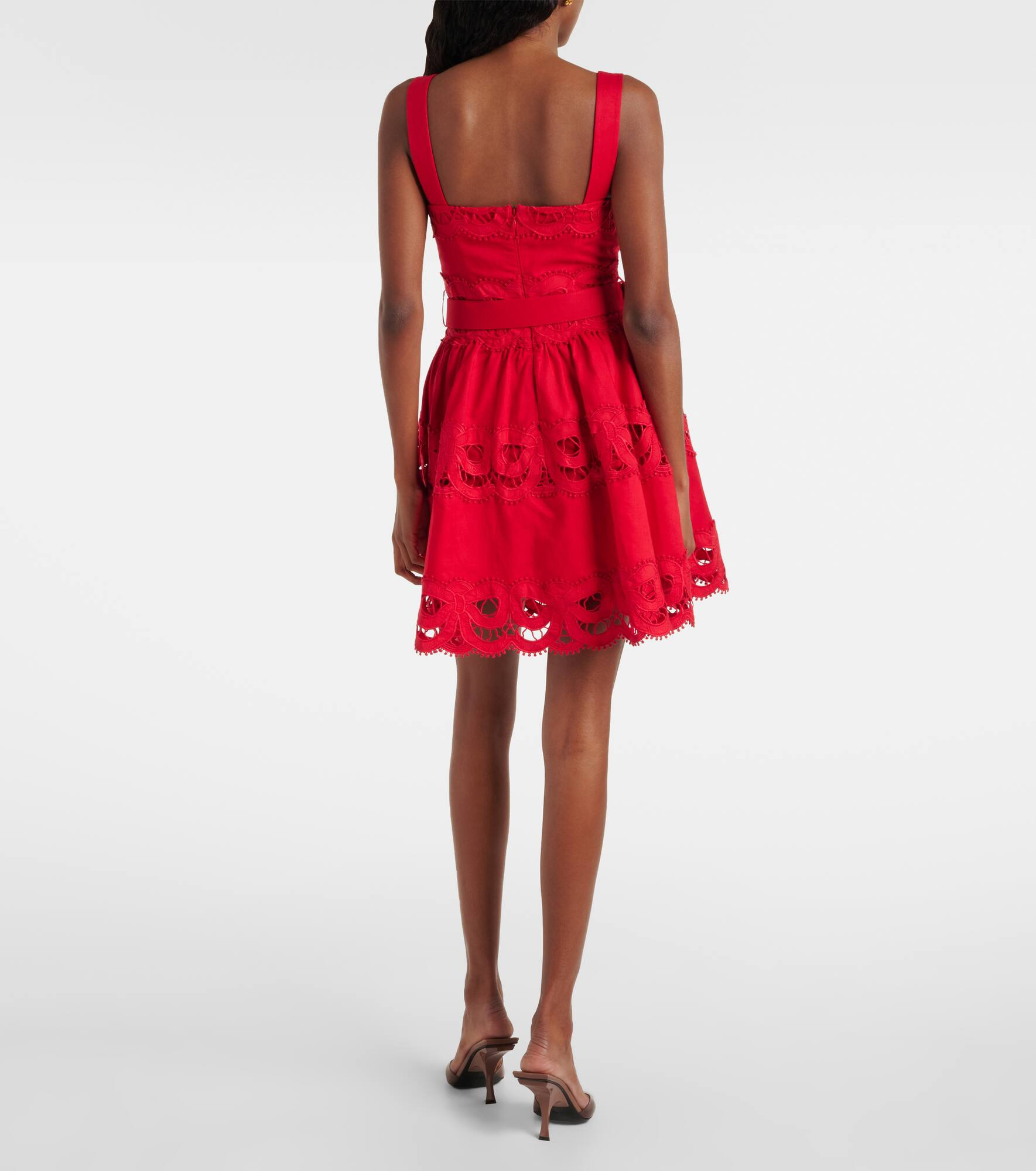 Cutout linen and cotton-blend minidress - 3
