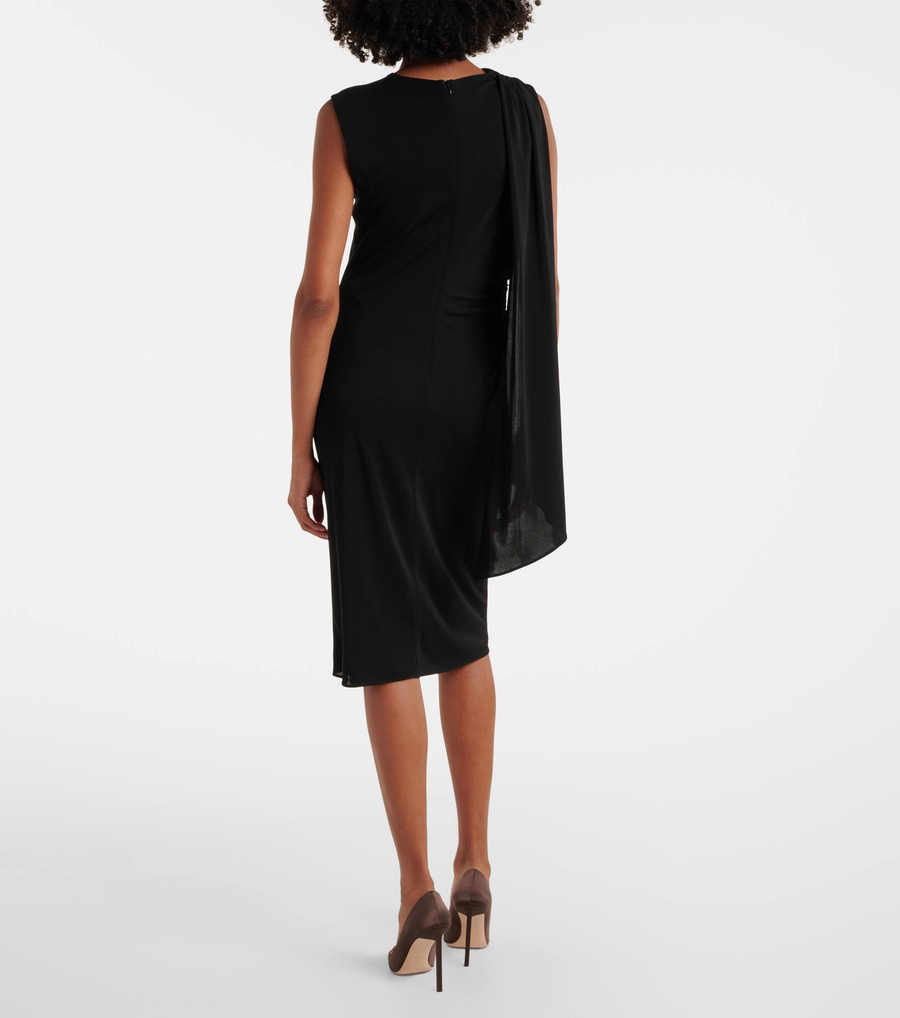 Scarf-detail crêpe jersey cocktail dress - 3