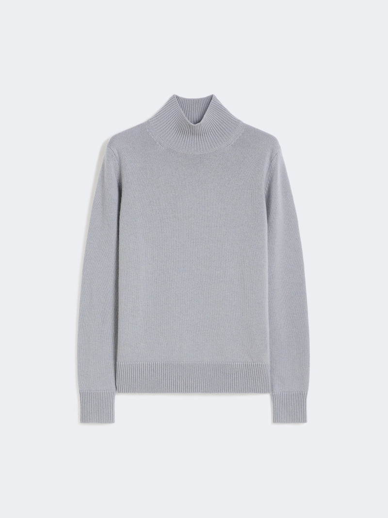 FRAGOLA Wool and cashmere polo-neck sweater - LIGHT BLUE 1