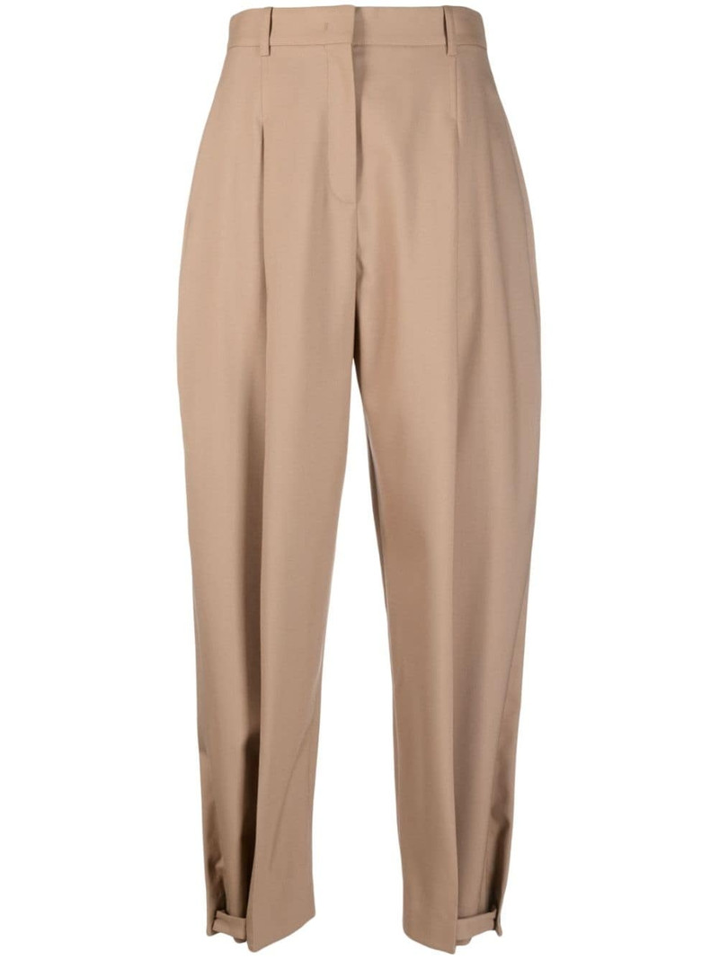 pleat-detail tapered trousers 1