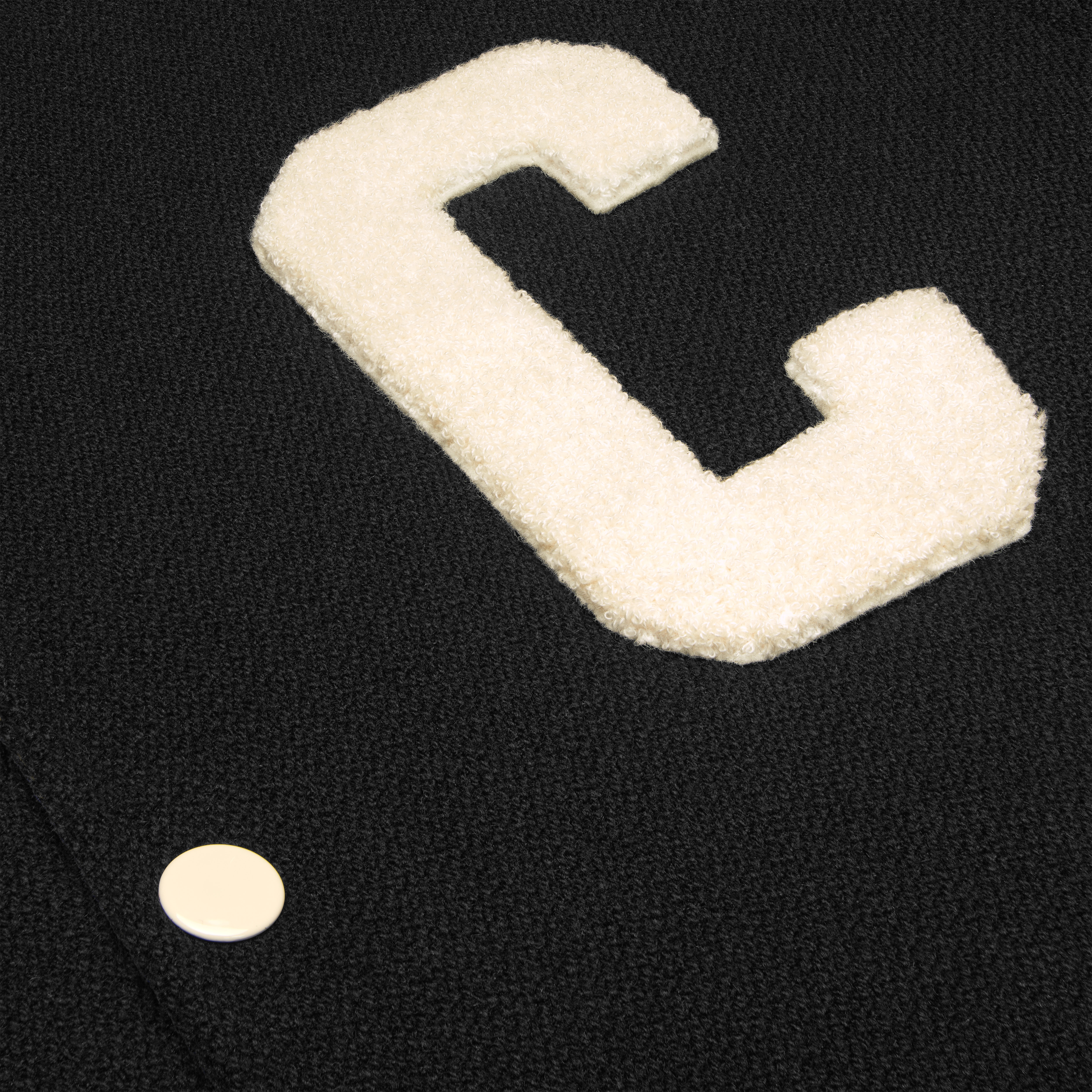 celine baseball teddy jacket in textured wool - 4