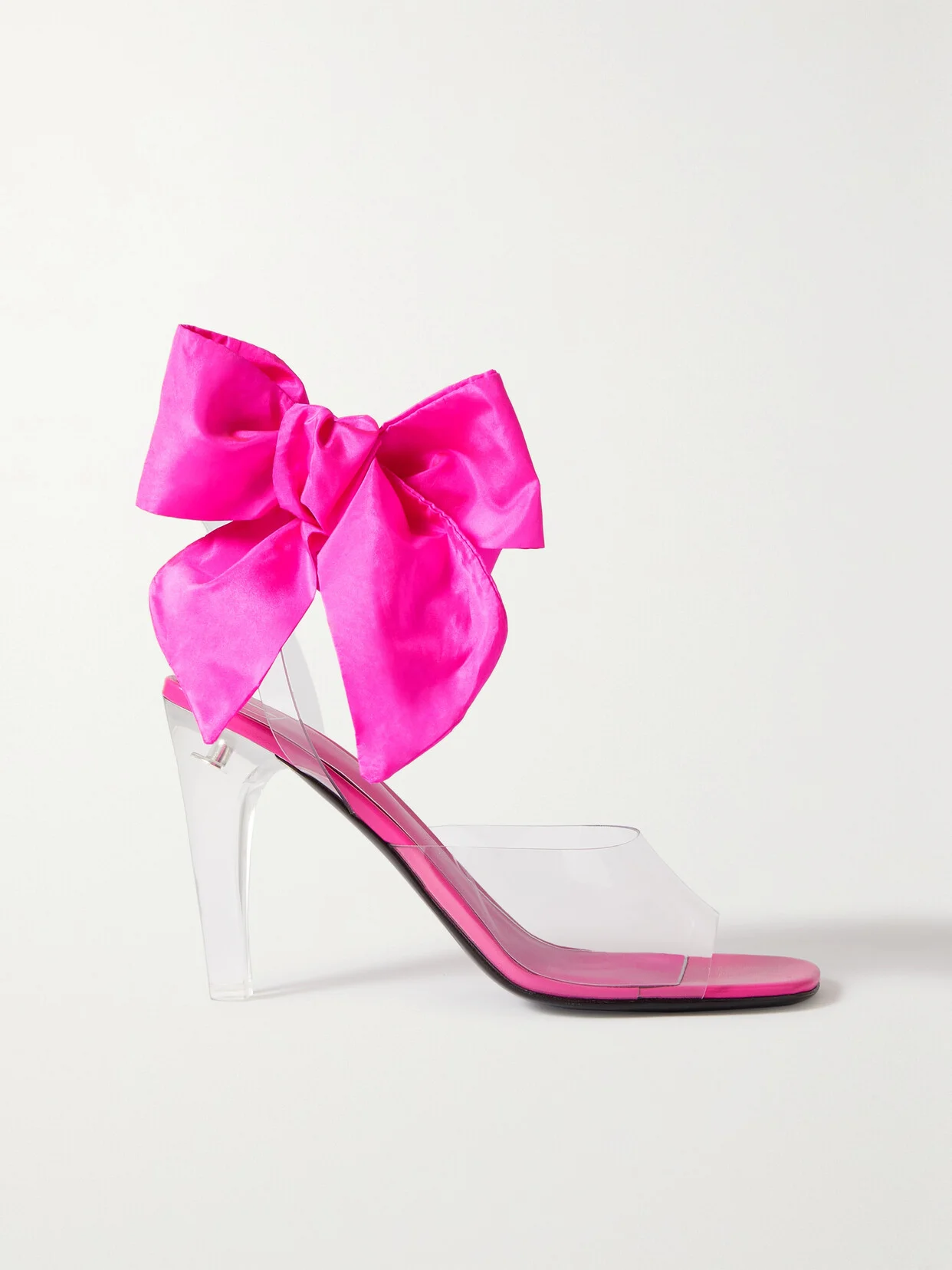Party 100 Bow-detailed Taffeta-trimmed Pvc Sandals - 1