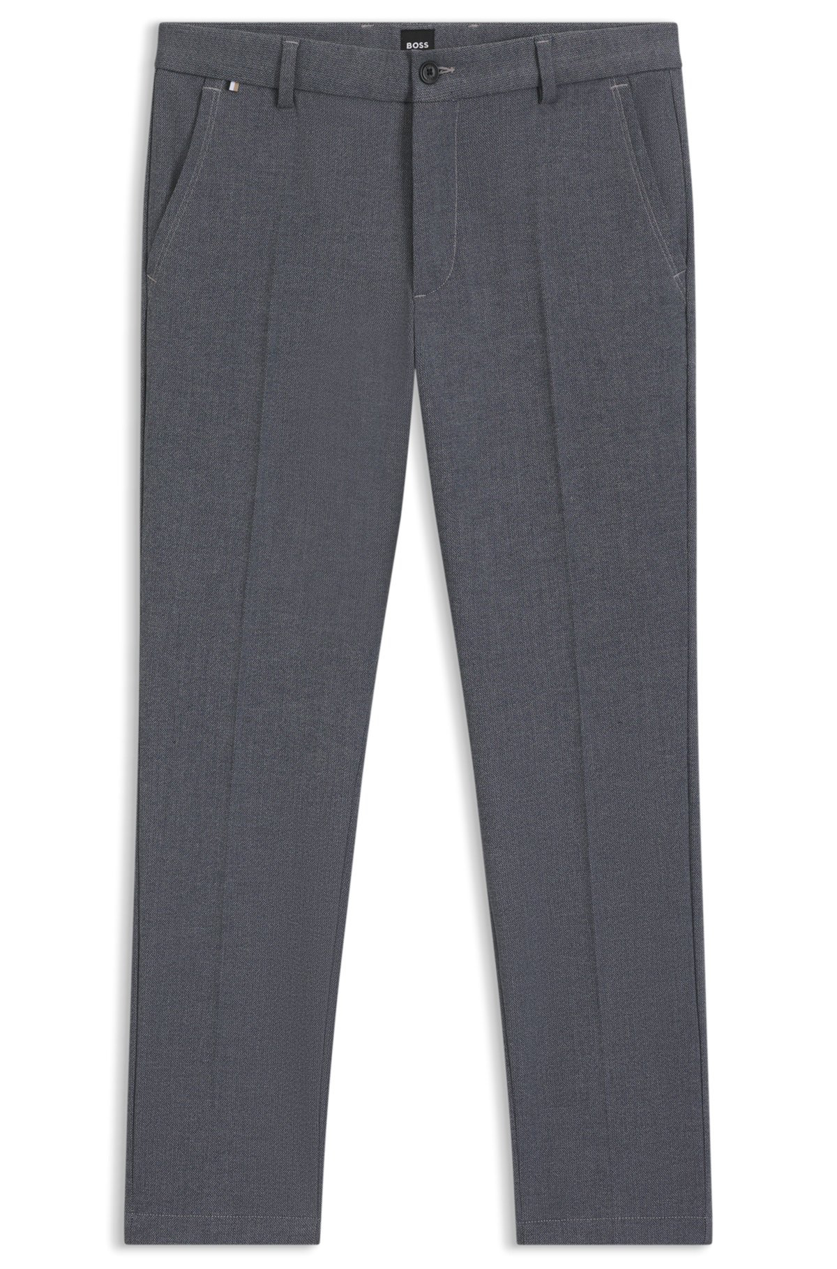 SLIM-FIT TROUSERS IN MELANGE STRETCH FABRIC - 1