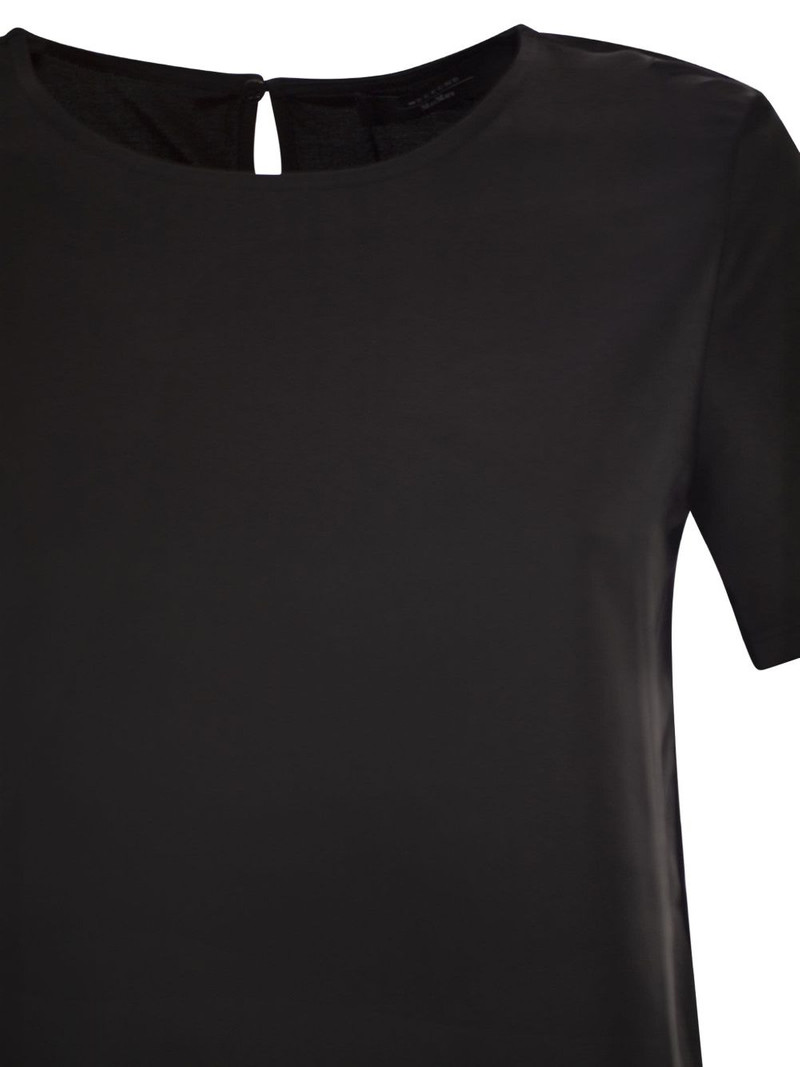 contrasting texture T-shirt 4