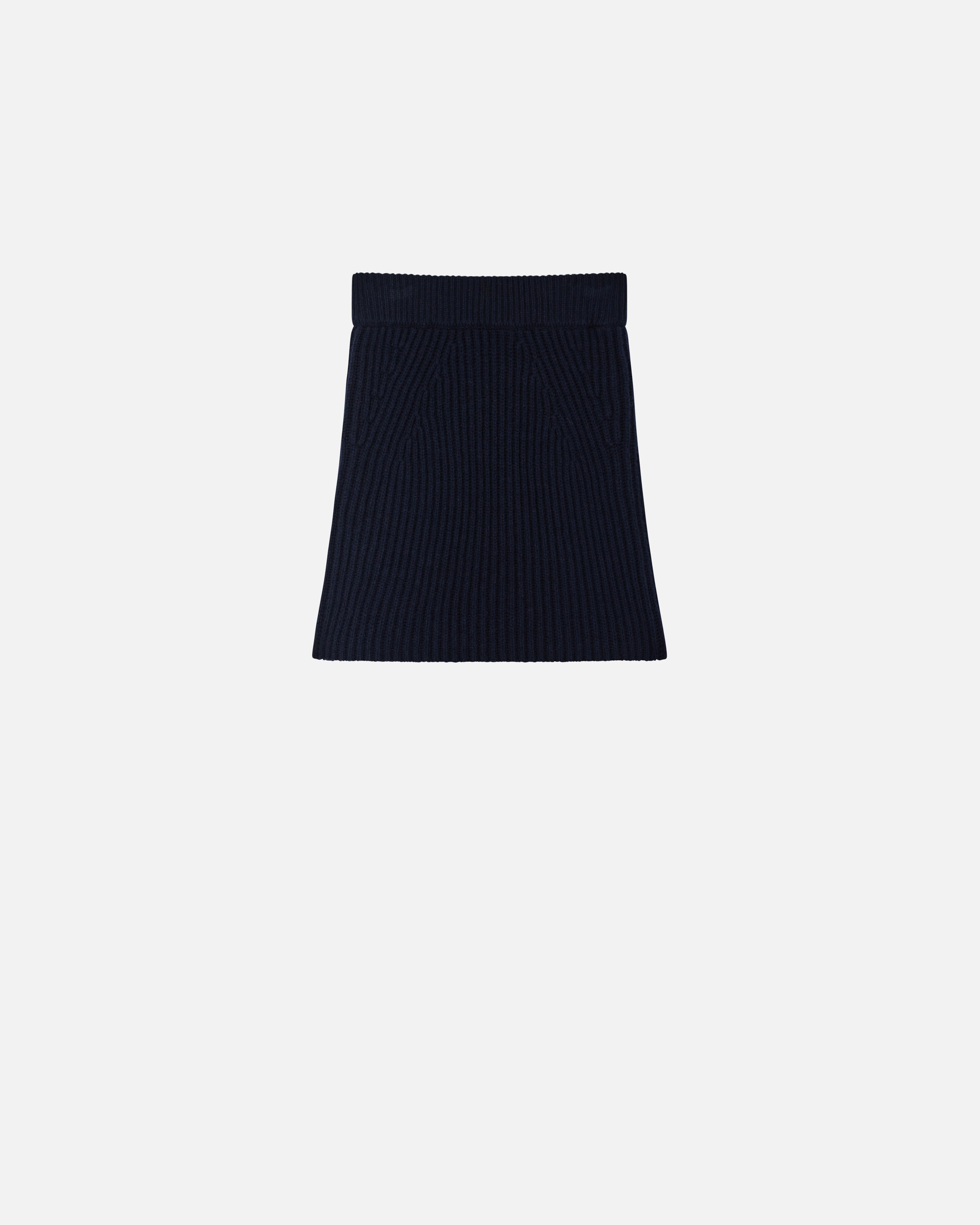 RIBBED WOOL AND CASHMERE MINI SKIRT - 1