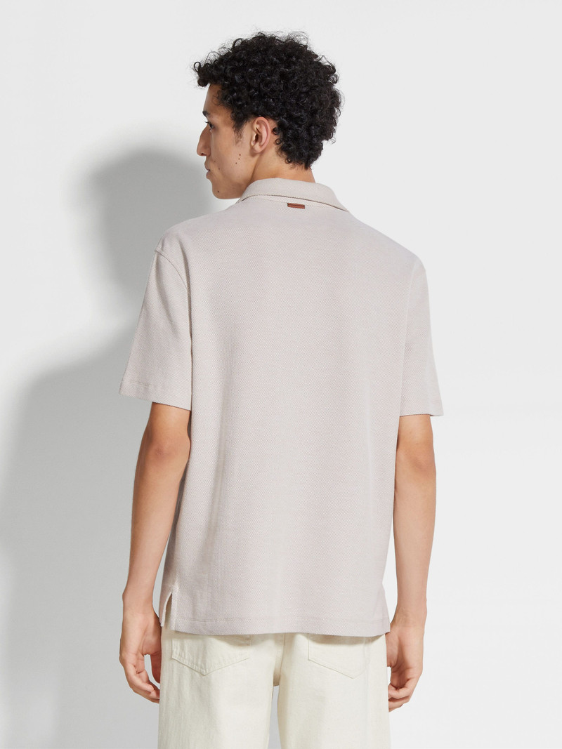 LIGHT BEIGE COTTON POLO SHIRT 5